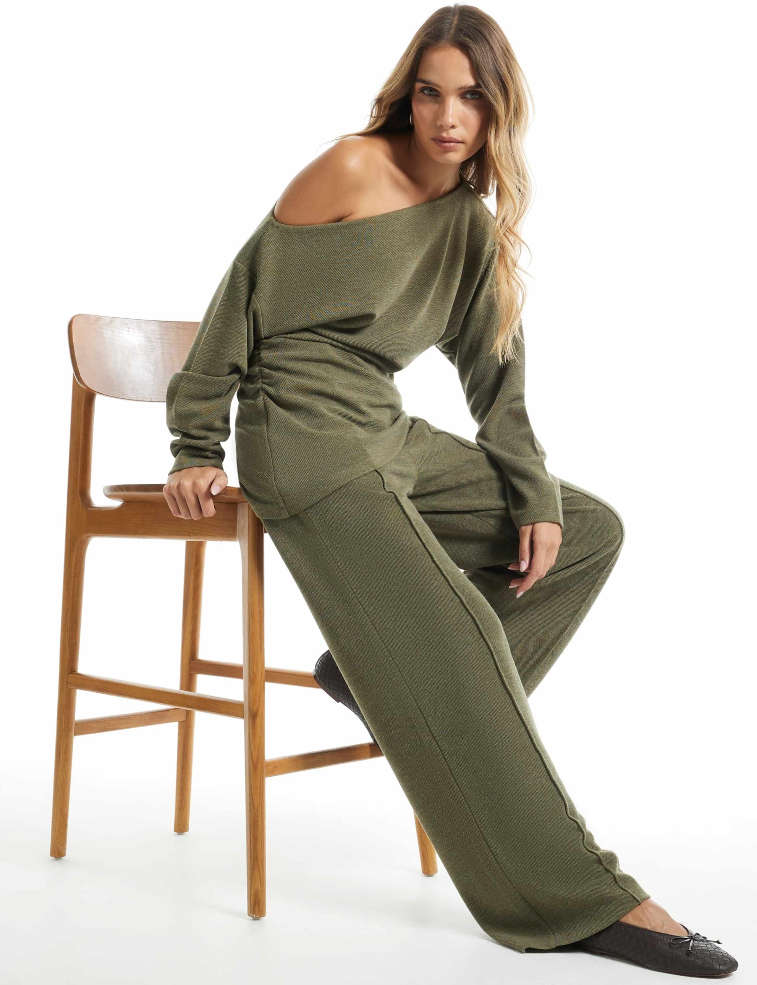 Cosy Marl Wide Leg Trousers
