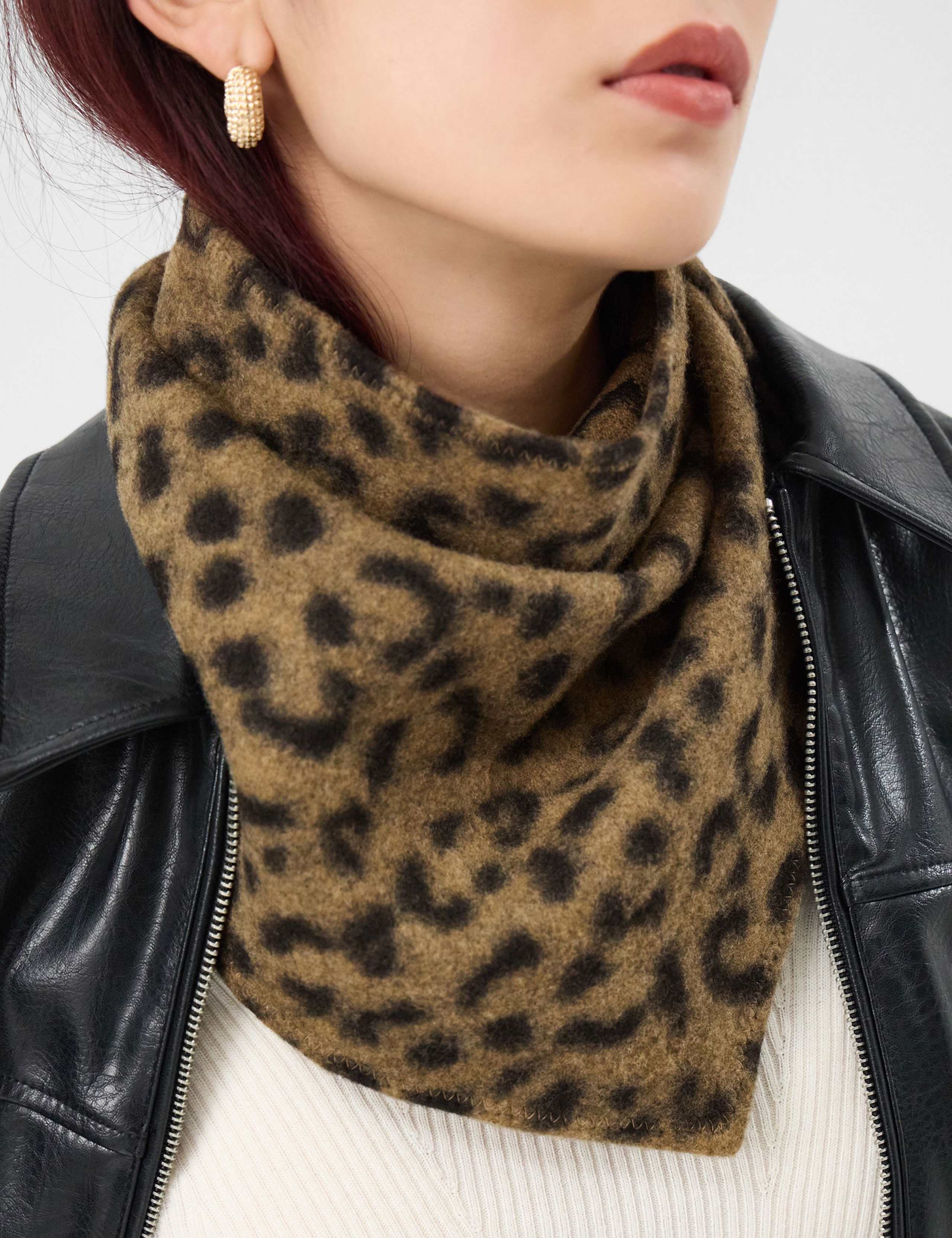 Leopard Print Triangle Scarf