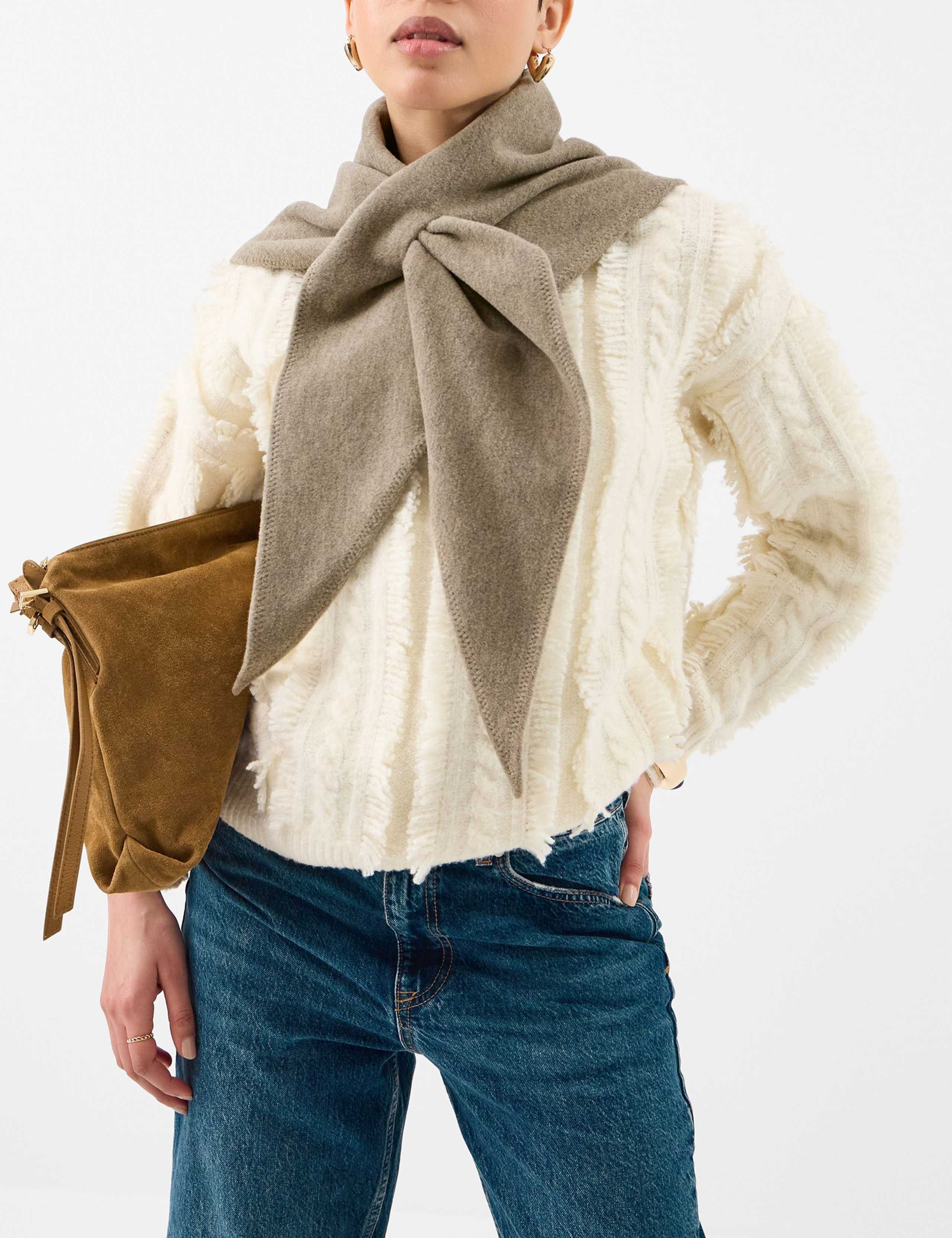 Knitted Large Triangle Scarf