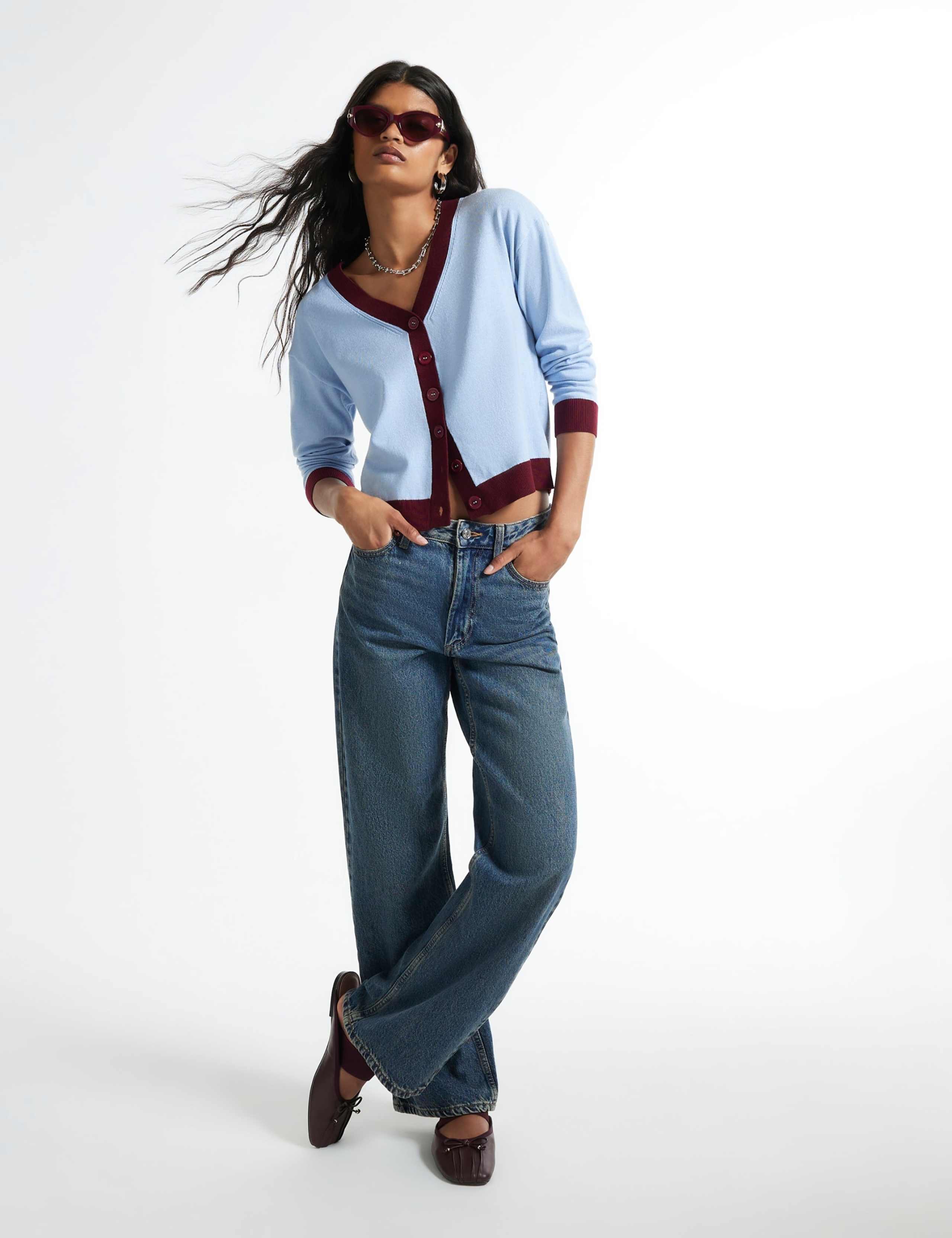 Textured V-Neck Cardigan
