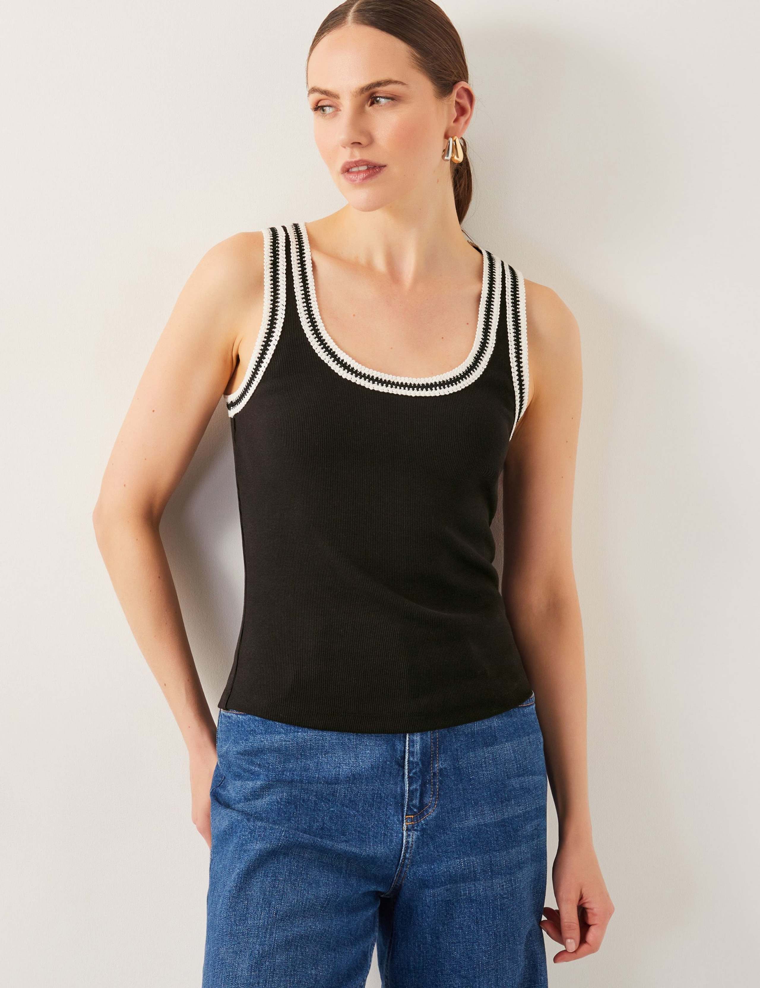 Cotton Rich Textured Scoop Neck Vest