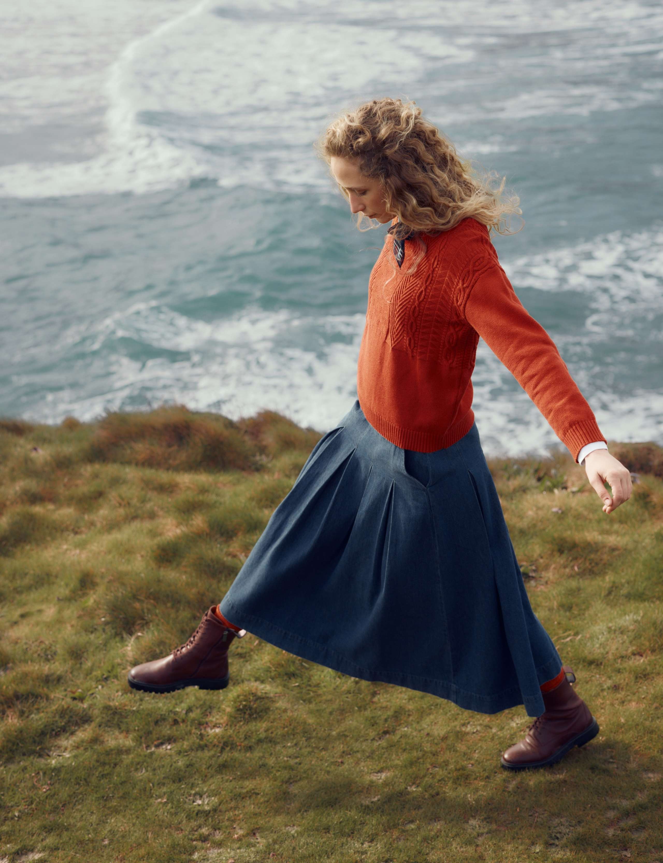 Pure Cotton Patterned Relaxed Jumper