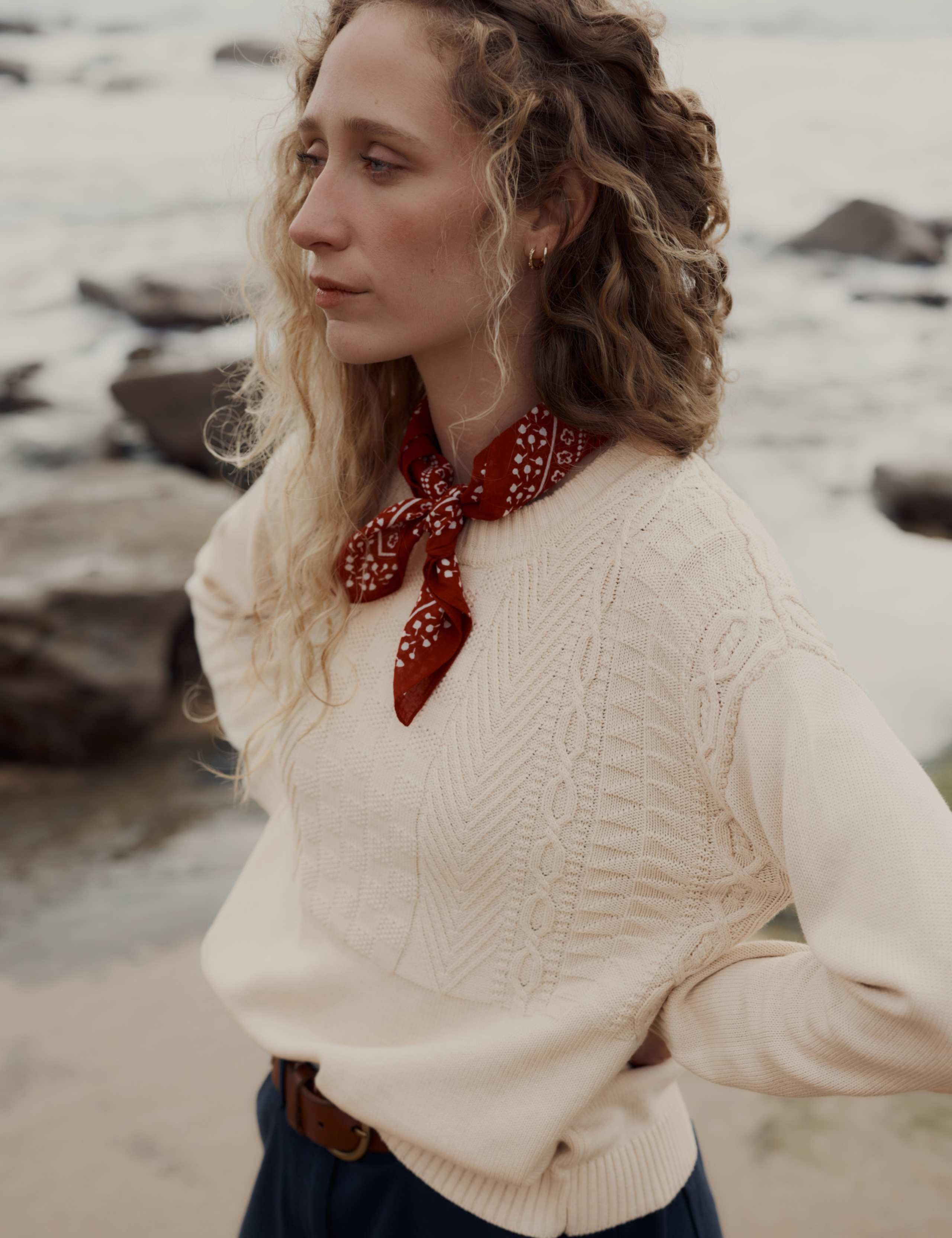 Pure Cotton Patterned Relaxed Jumper