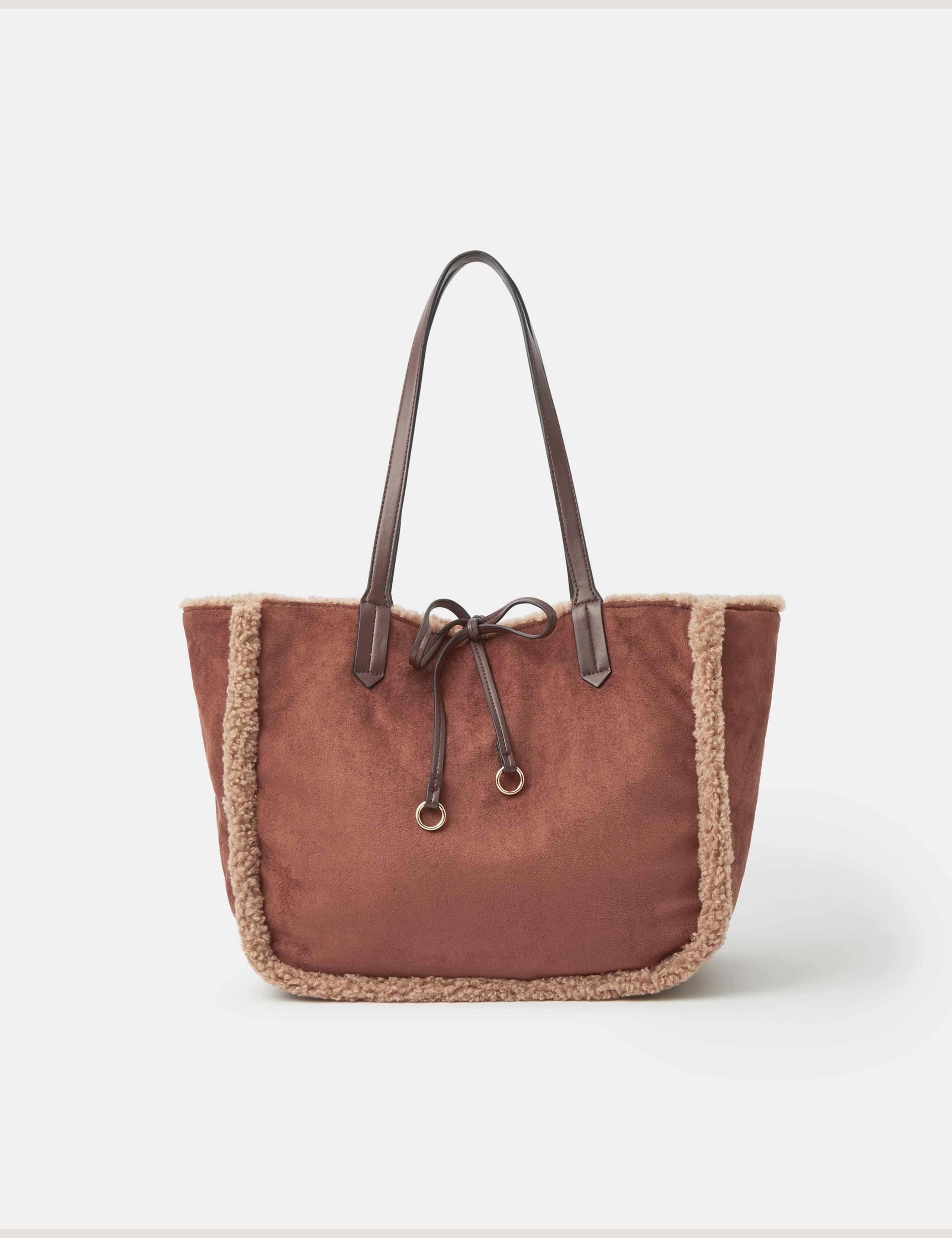 Faux Shearling Reversible Shoulder Bag