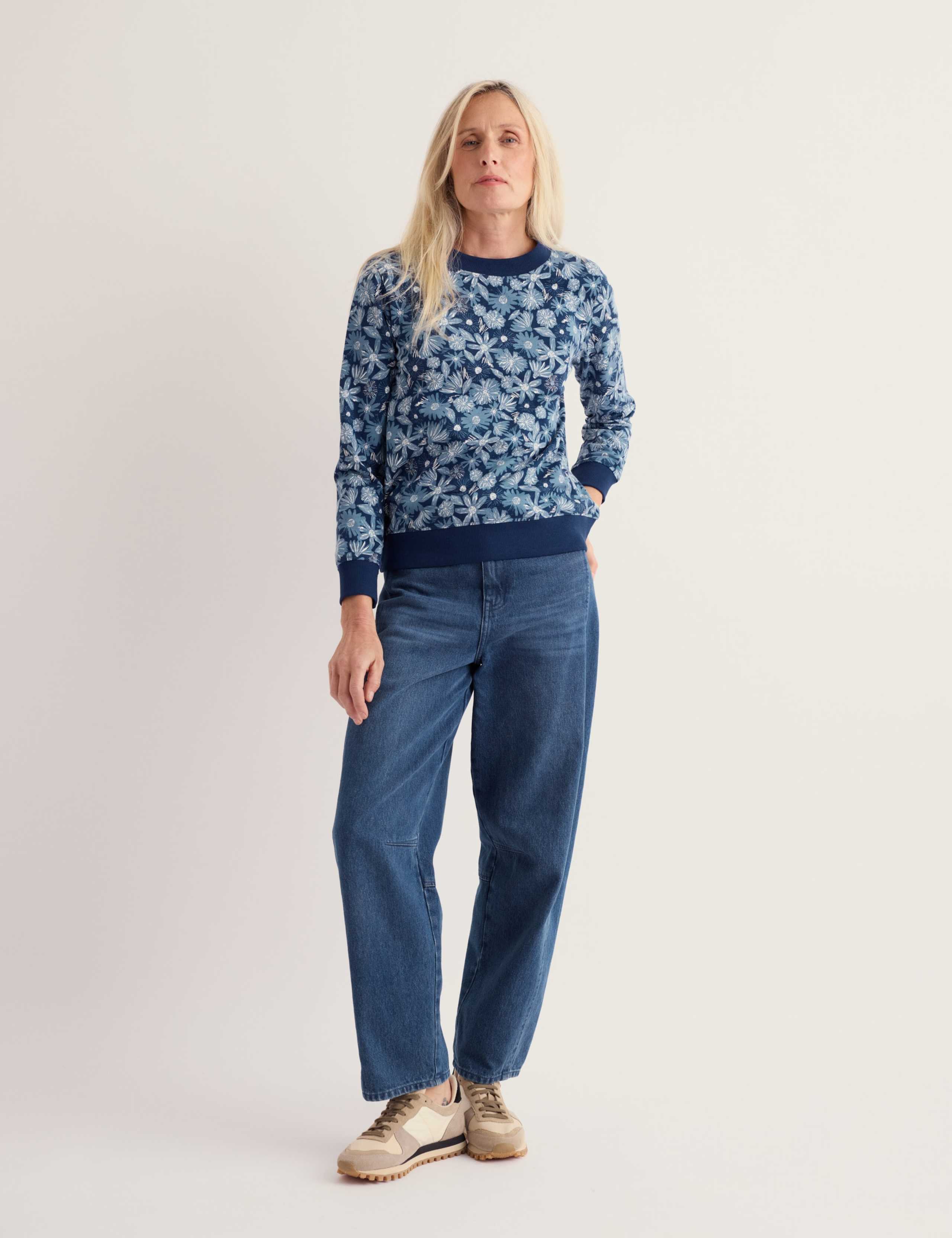 Pure Cotton Floral Relaxed Sweatshirt