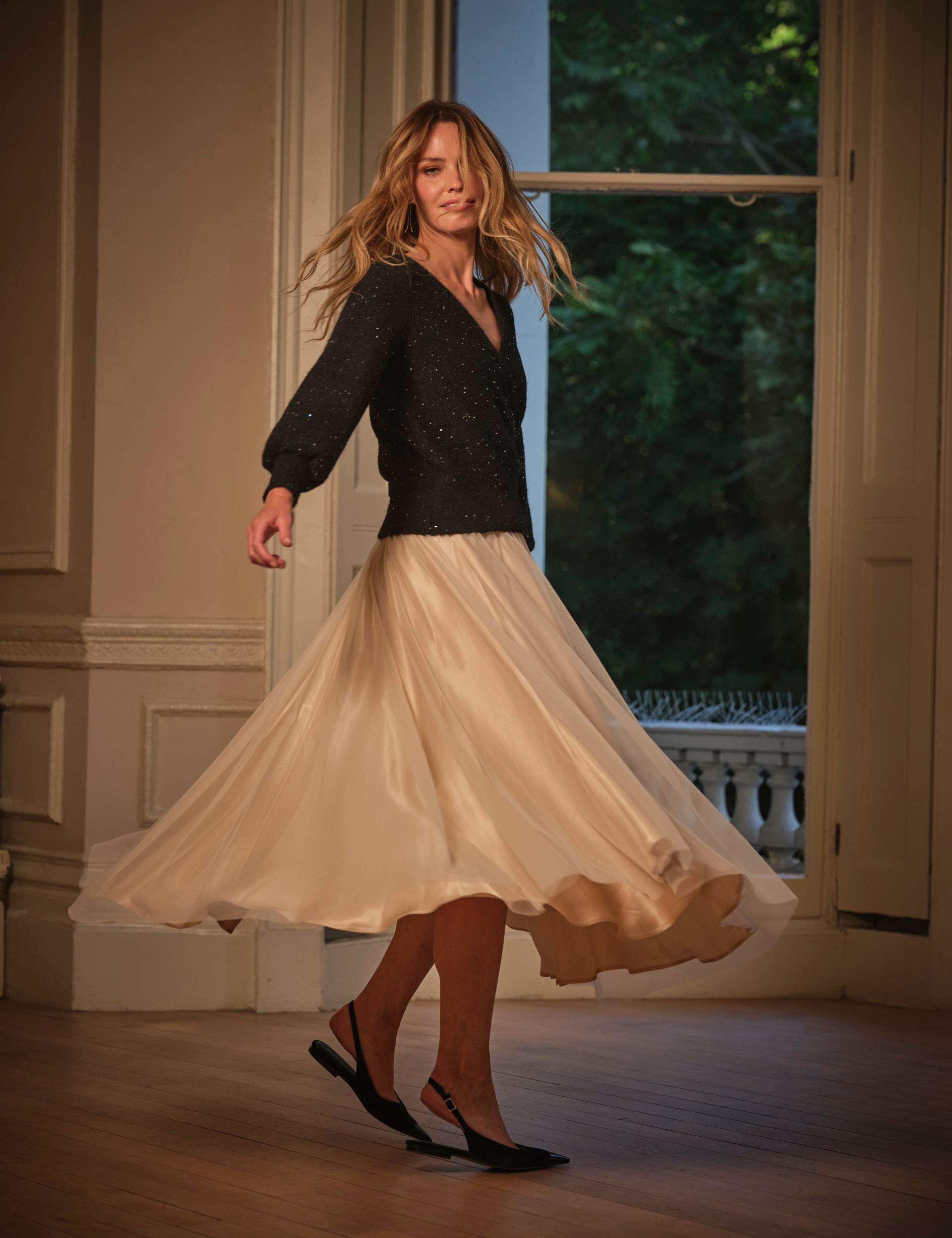 Pleated Midi Skirt