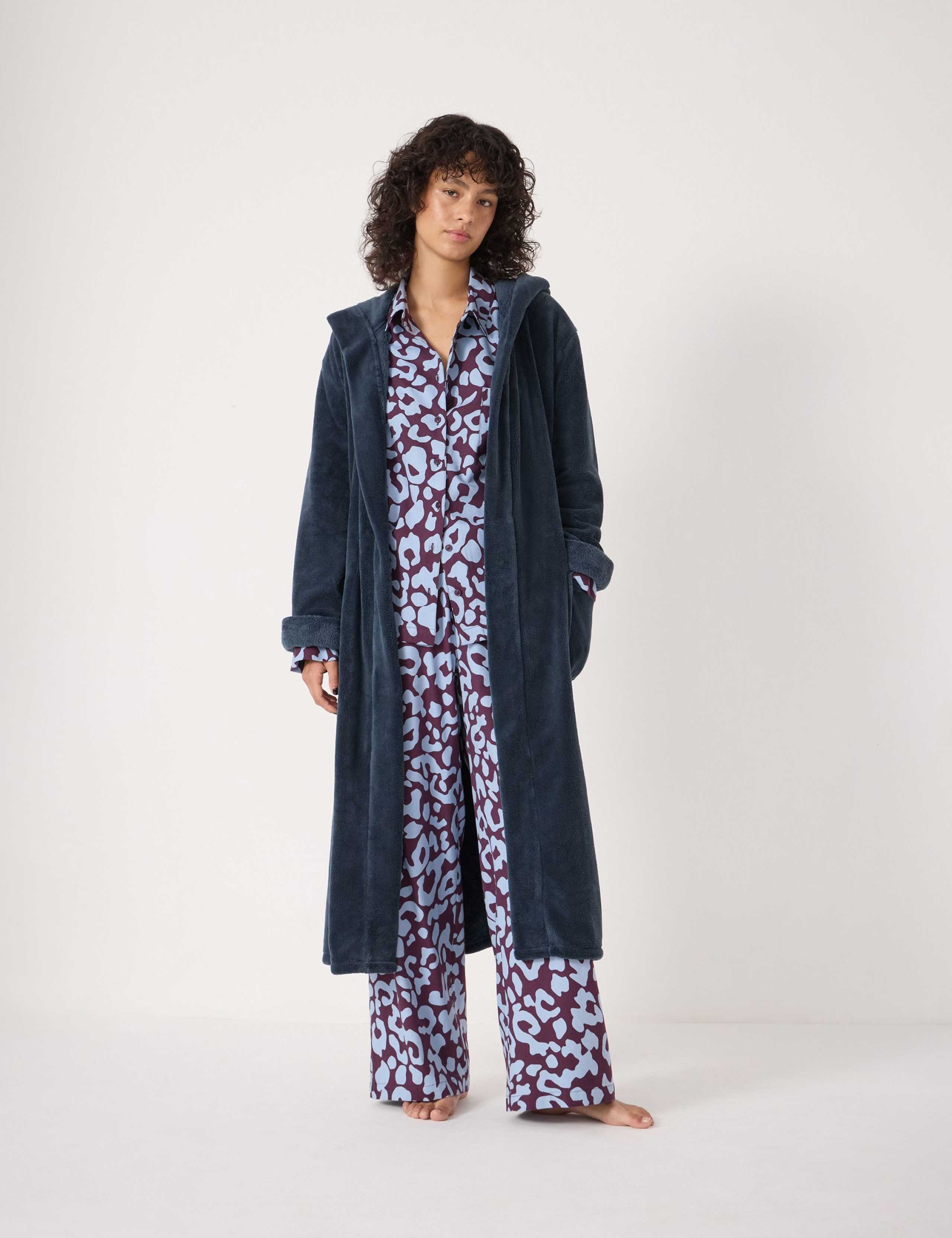 Fluffy Hooded Dressing Gown