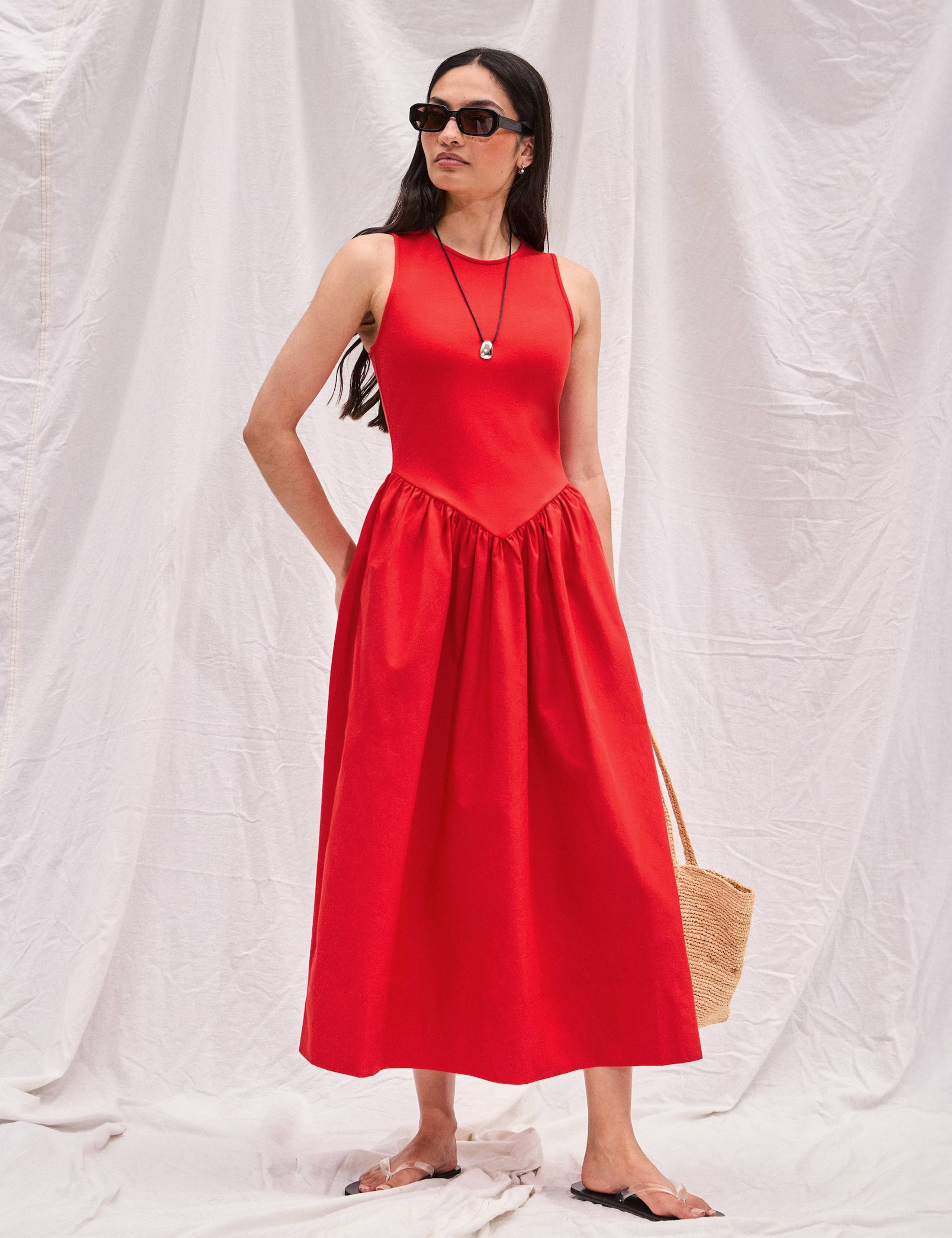 Jersey Midaxi Waisted Dress
