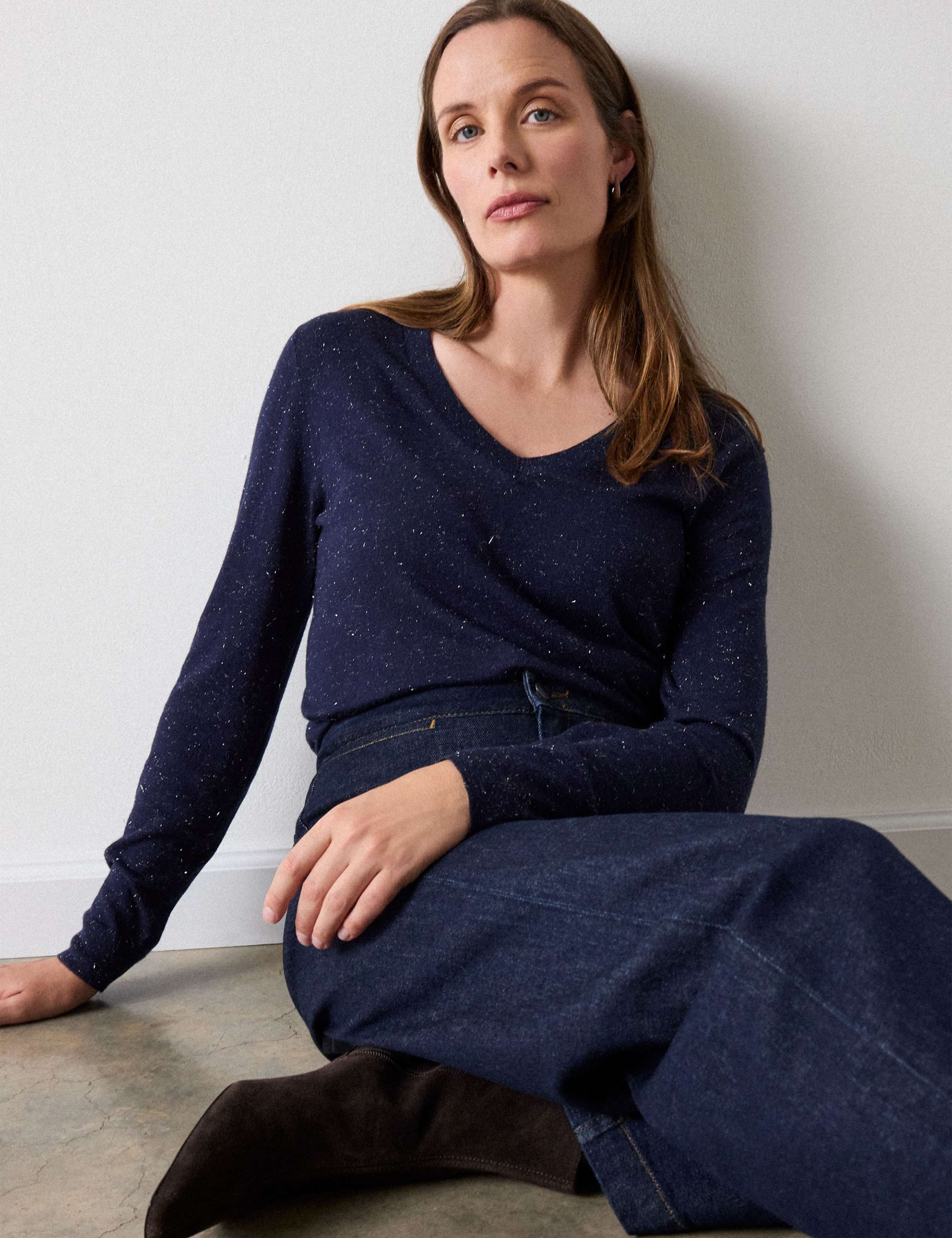 Sparkly V Neck Jumper
