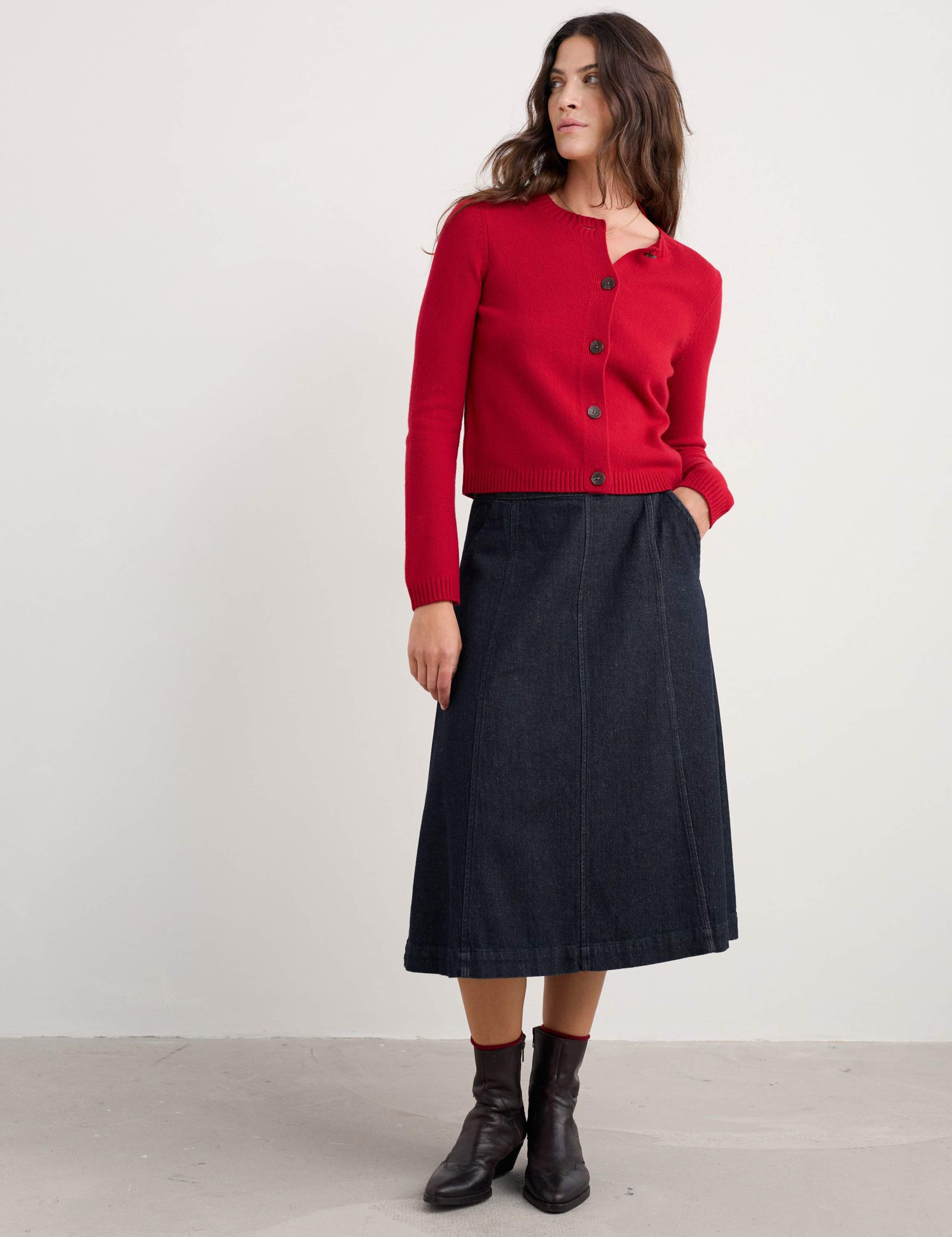 Merino Wool Rich Button Front Cardigan