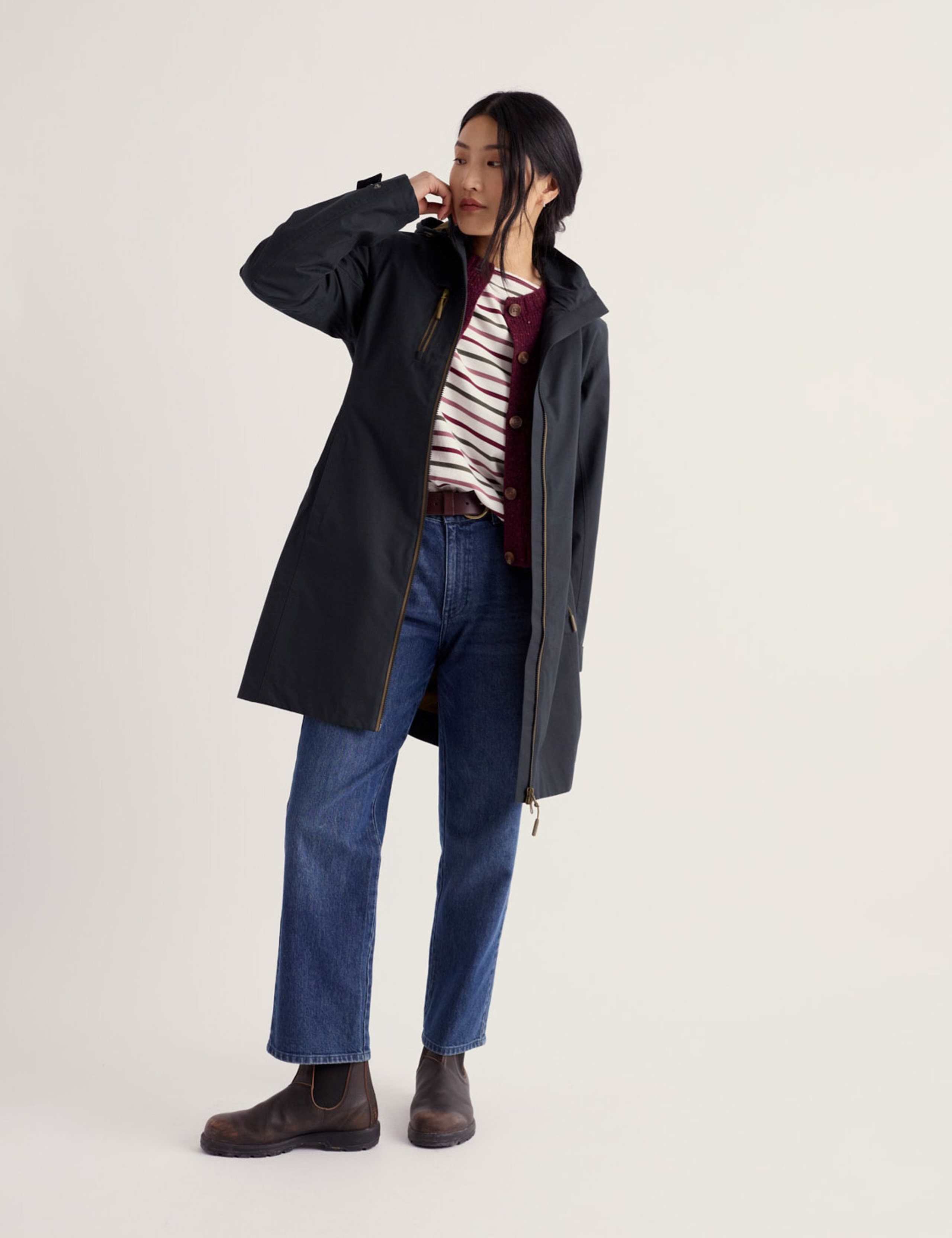 Waterproof Hooded Longline Rain Jacket