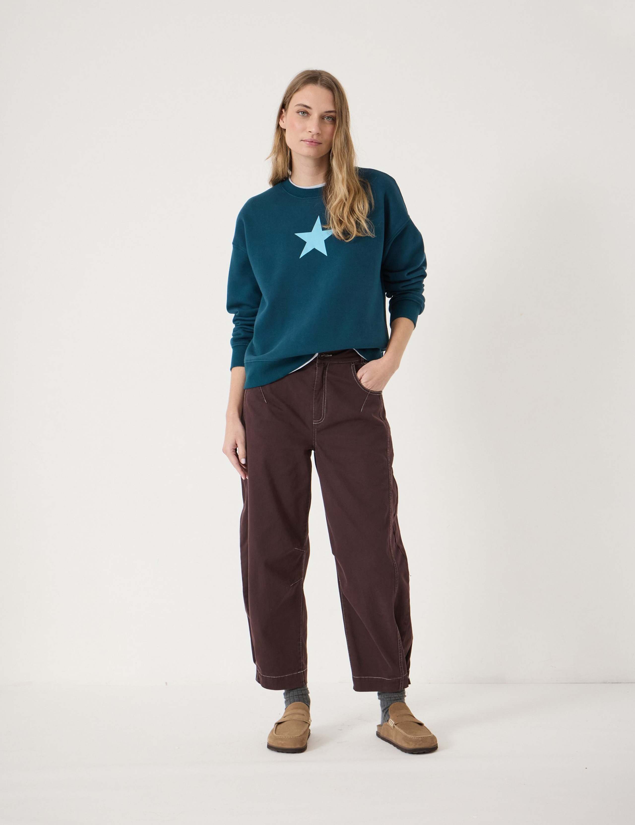 Pure Cotton Star Crew Neck Sweatshirt