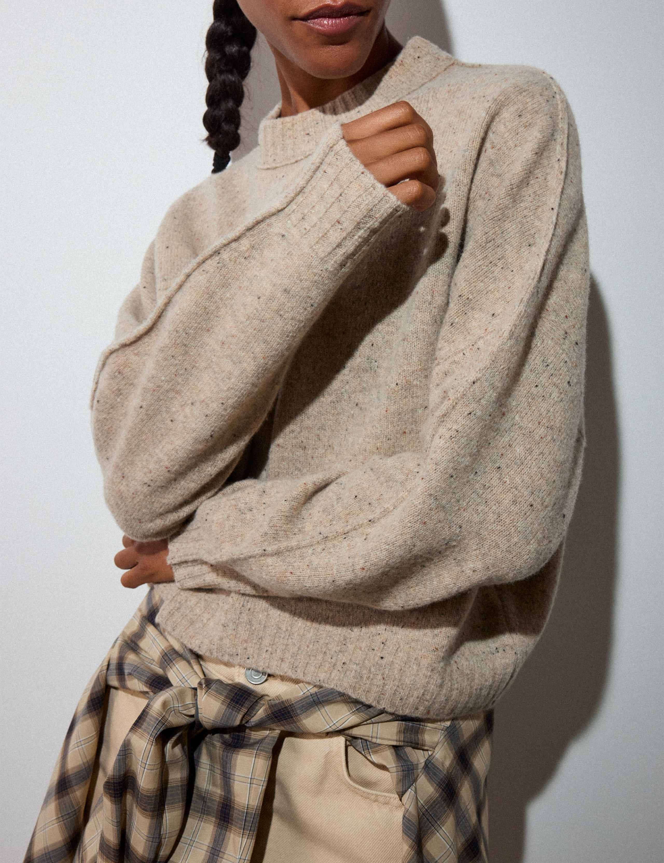 Pure Wool Textured Knitted Top