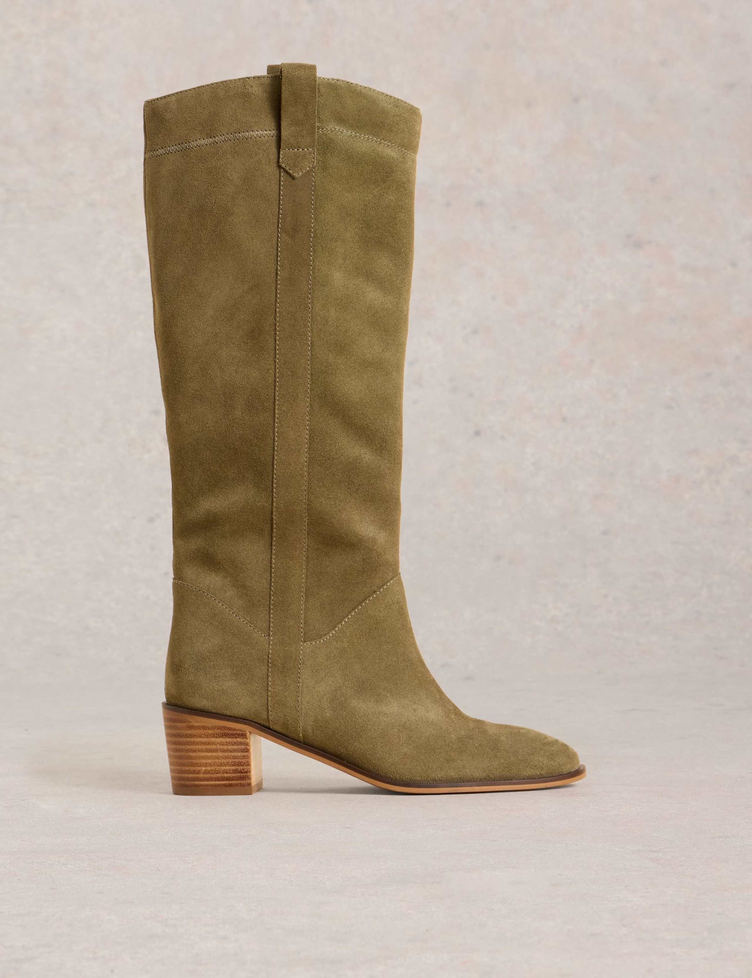 Block Heel Knee High Boots