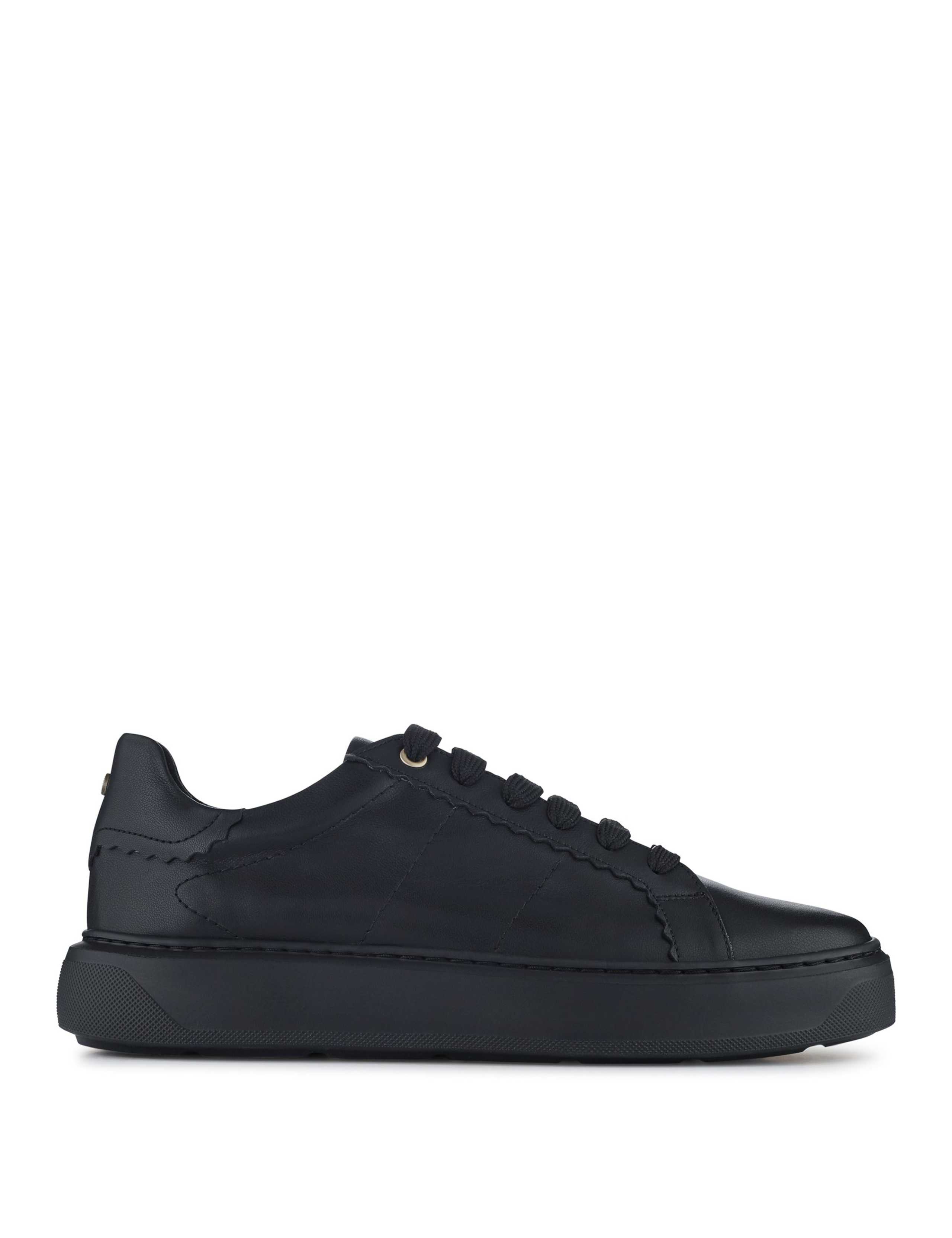 Leather Lace Up Platform Trainers