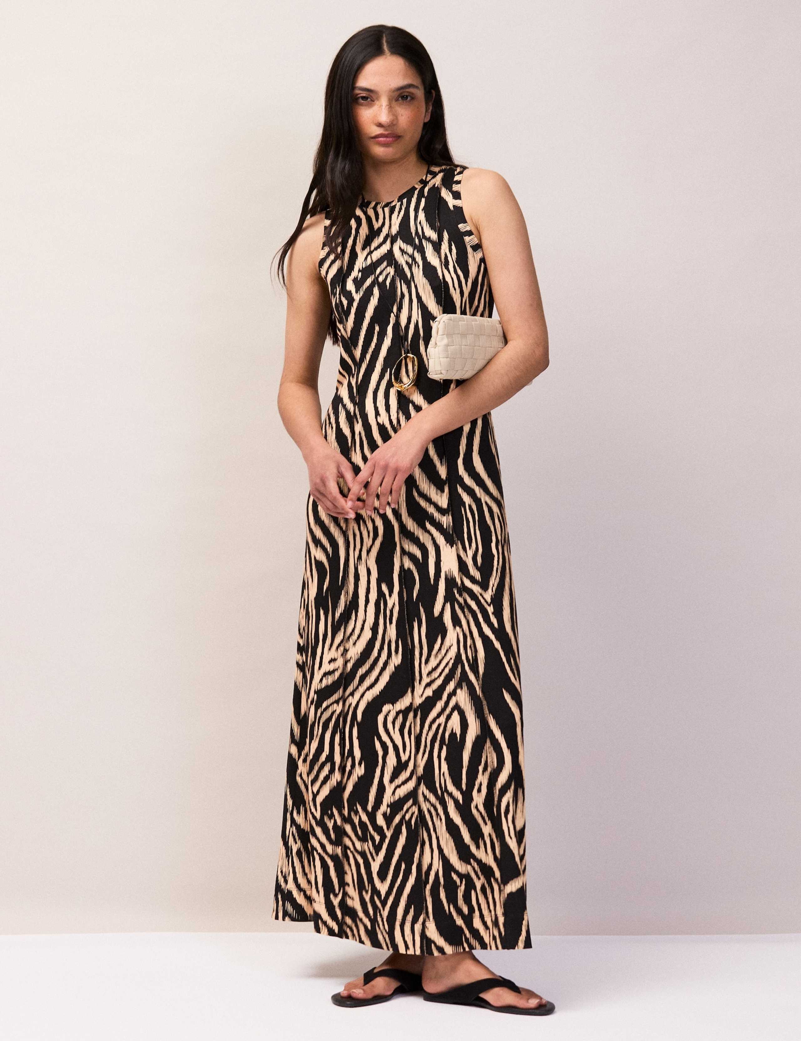 Jersey Zebra Print Midaxi Column Dress