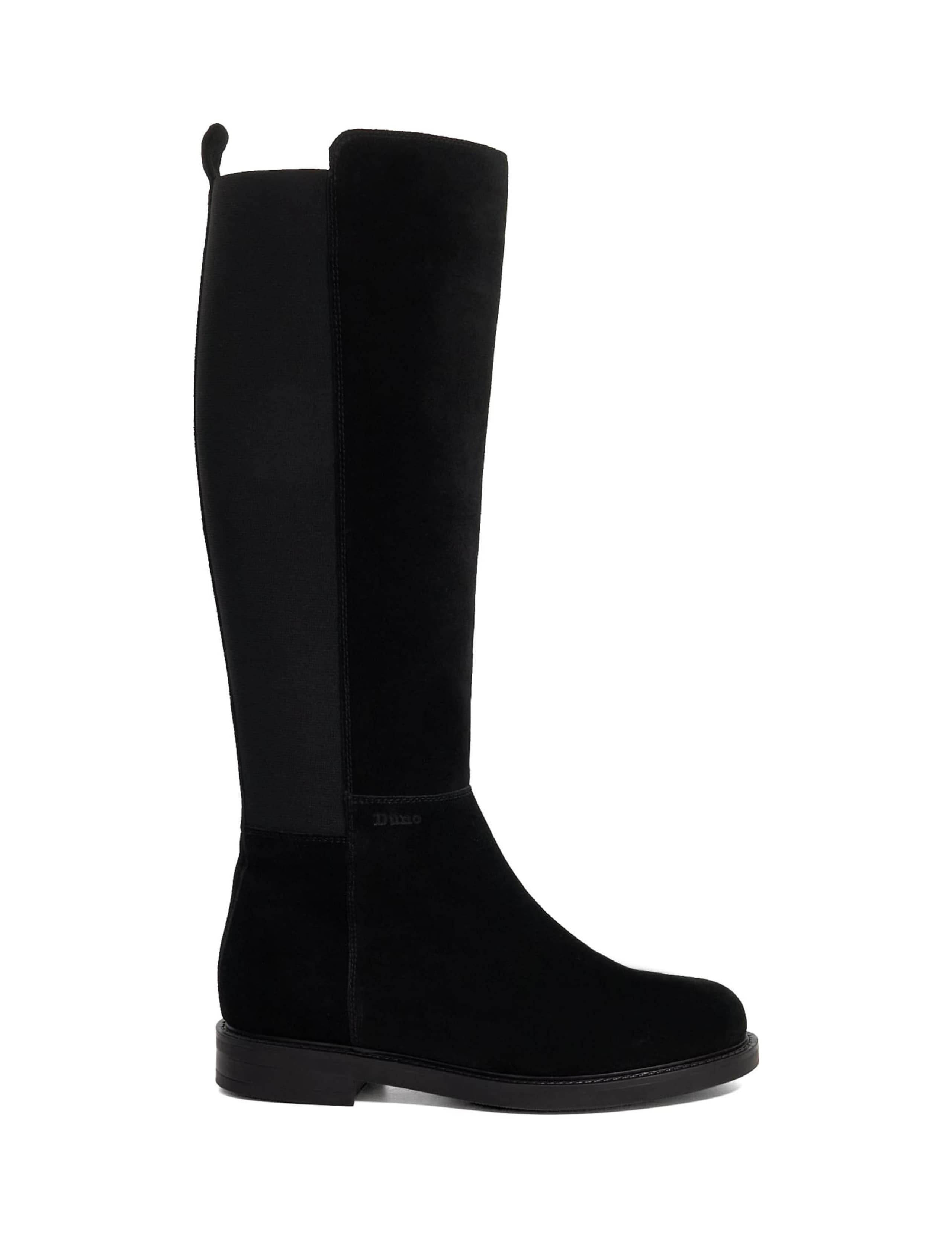 Suede Block Heel Knee High Boots