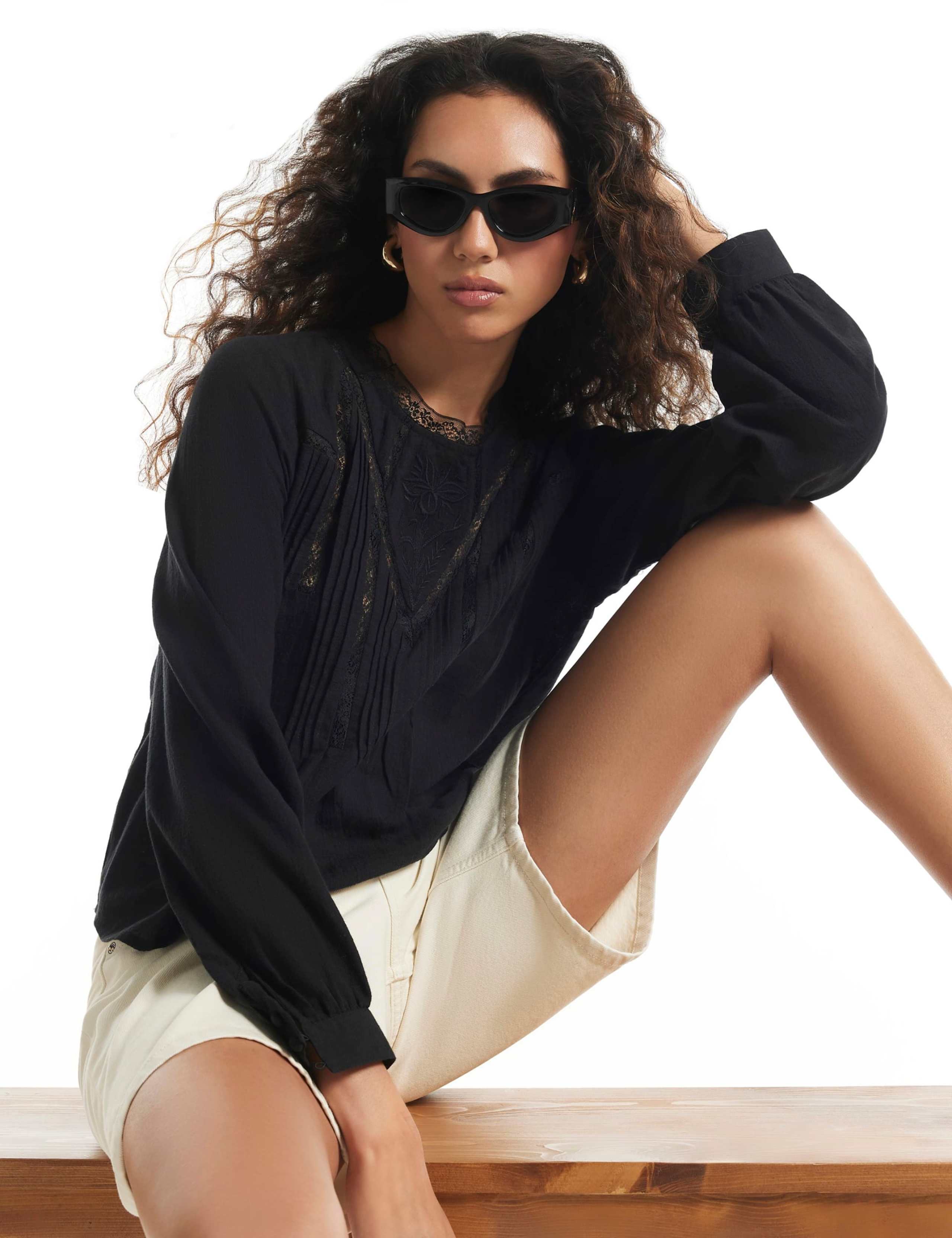 Pure Cotton Embroidered Blouse