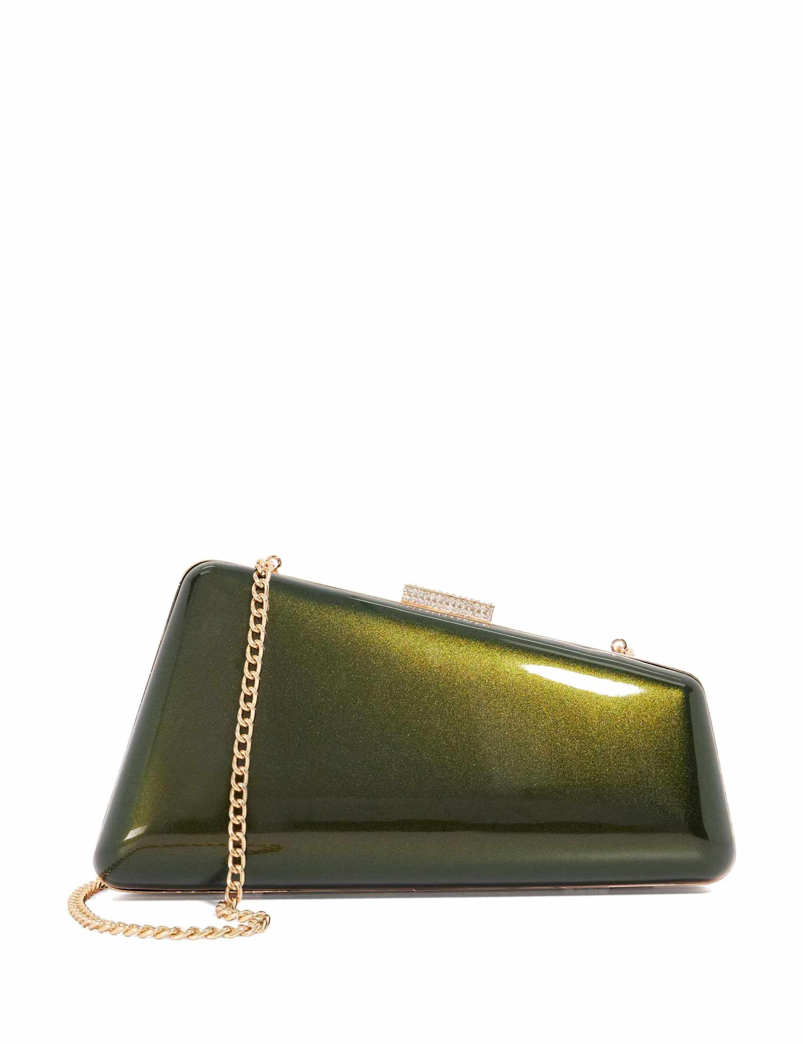 Metallic Asymmetric Clutch Bag