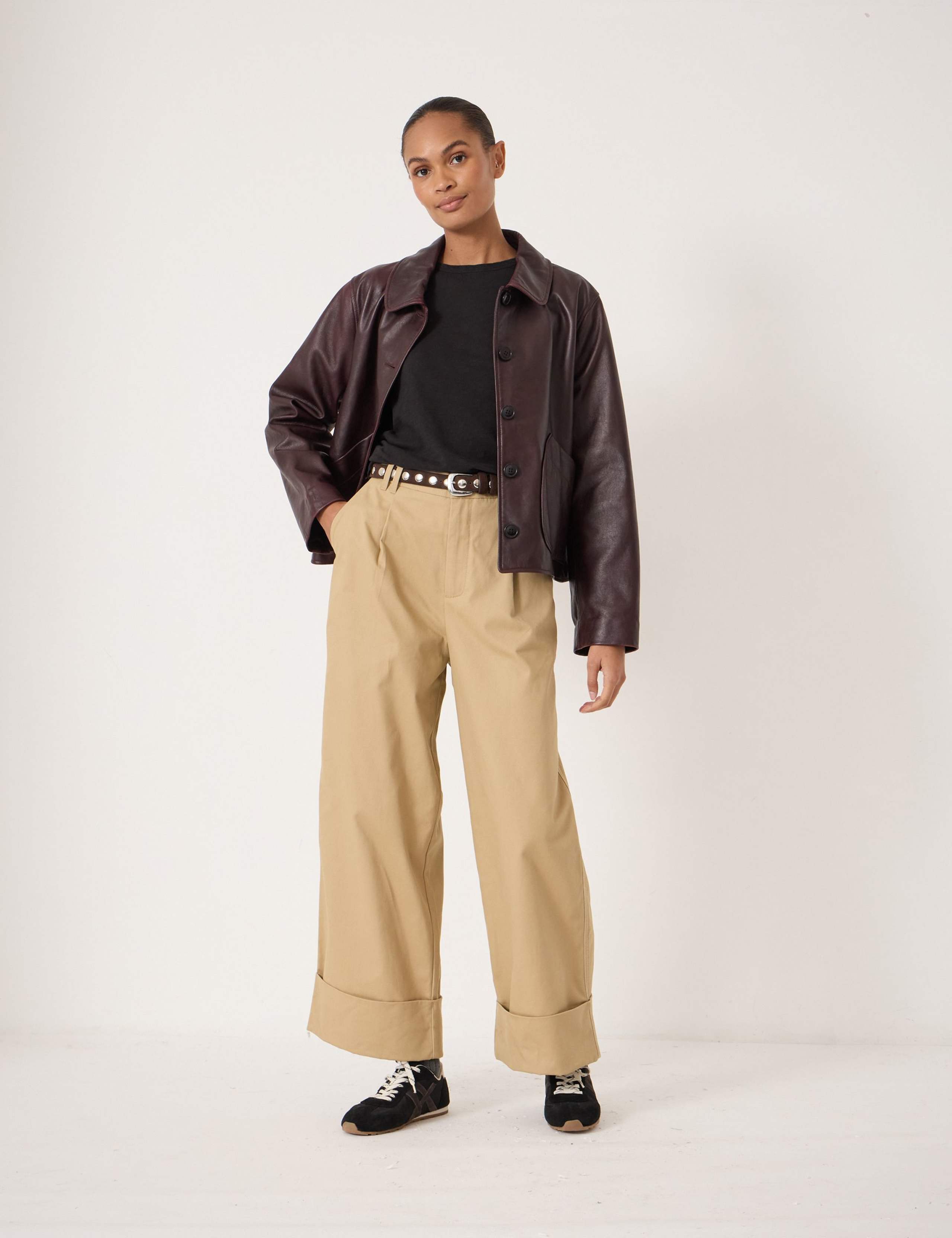 Pure Cotton Wide Leg Trousers