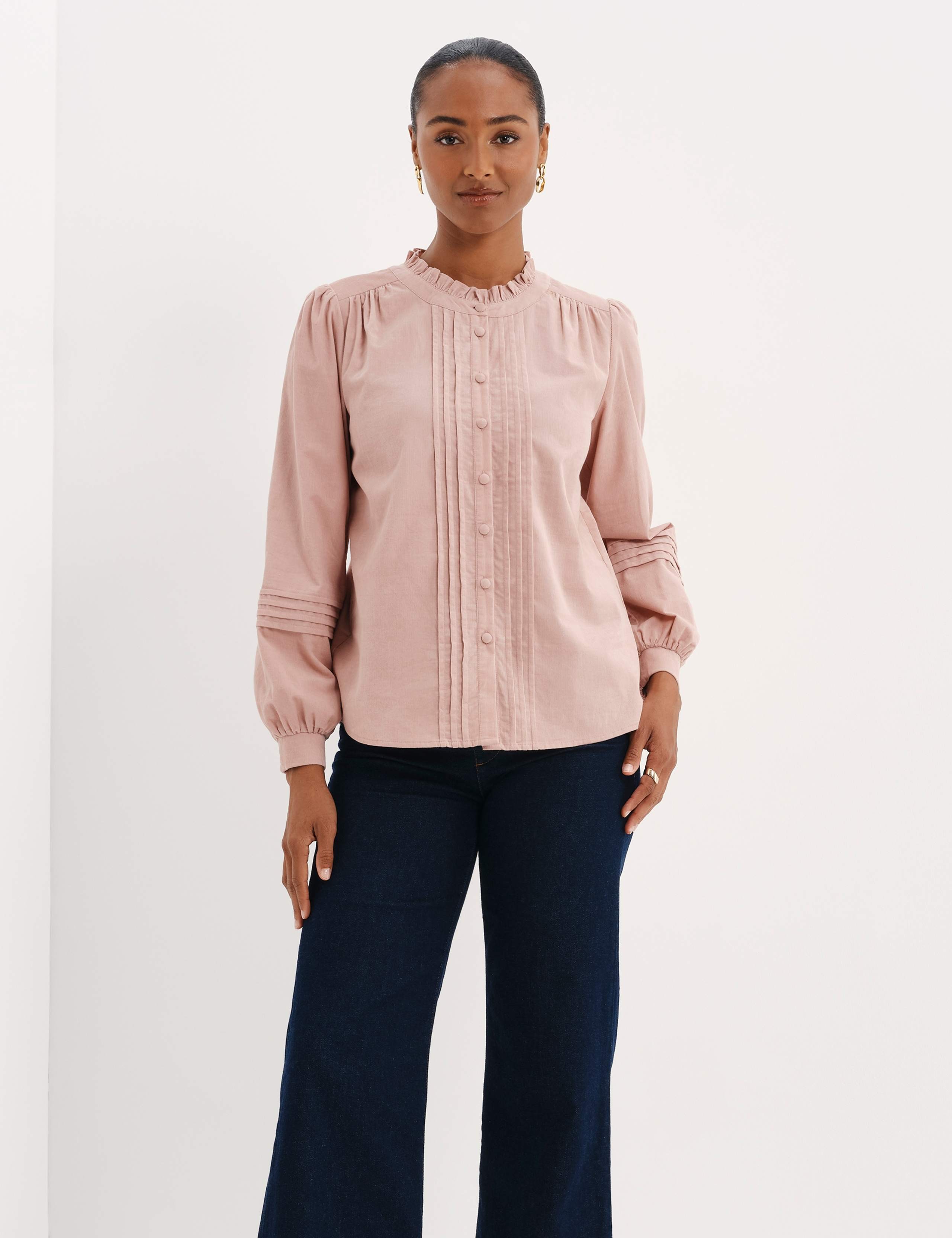 Cord Textured Pintuck Shirt