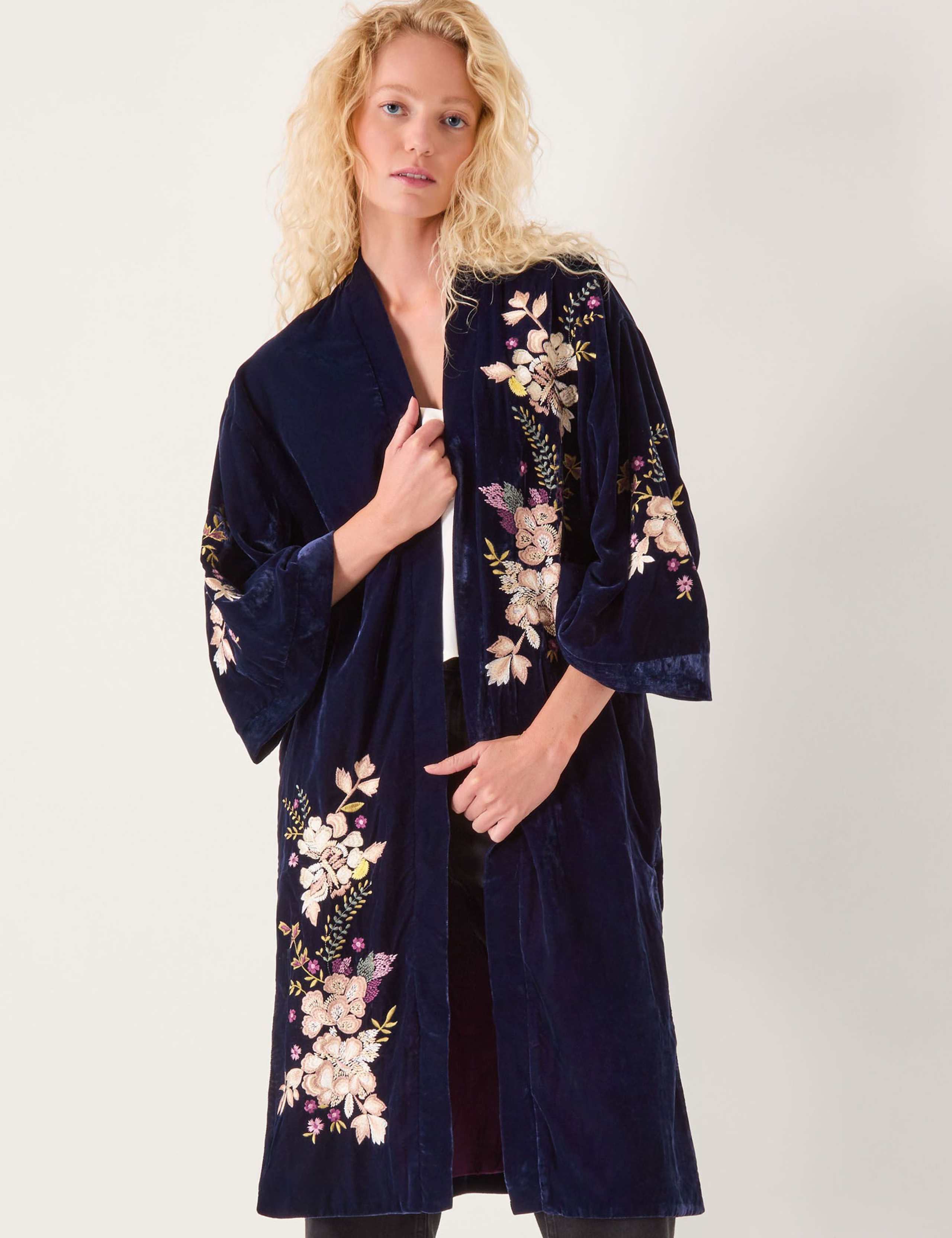 Velvet Embroidered Kimono