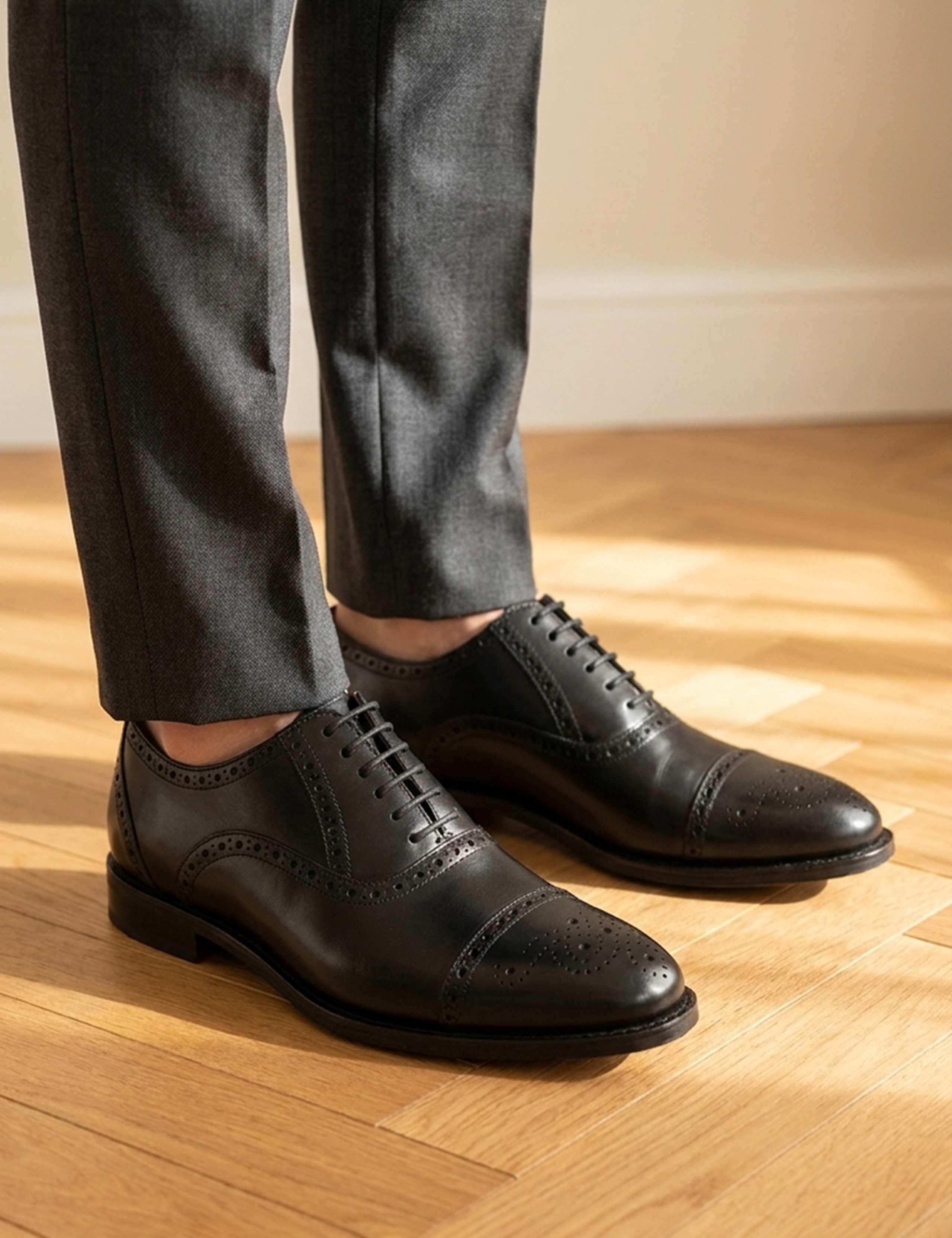 Wide Fit Leather Oxford Brogues