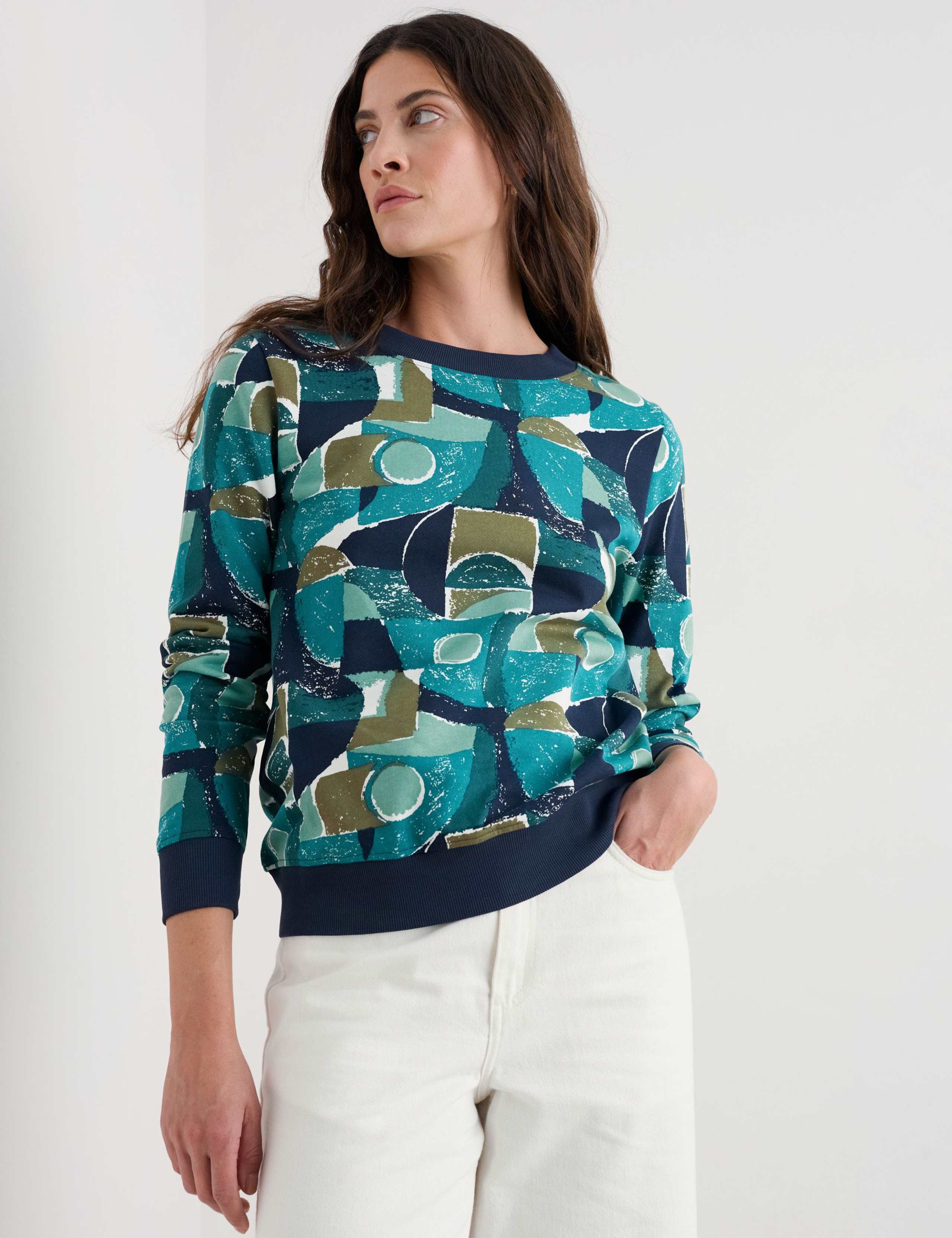 Crew neck printed sweatshirt