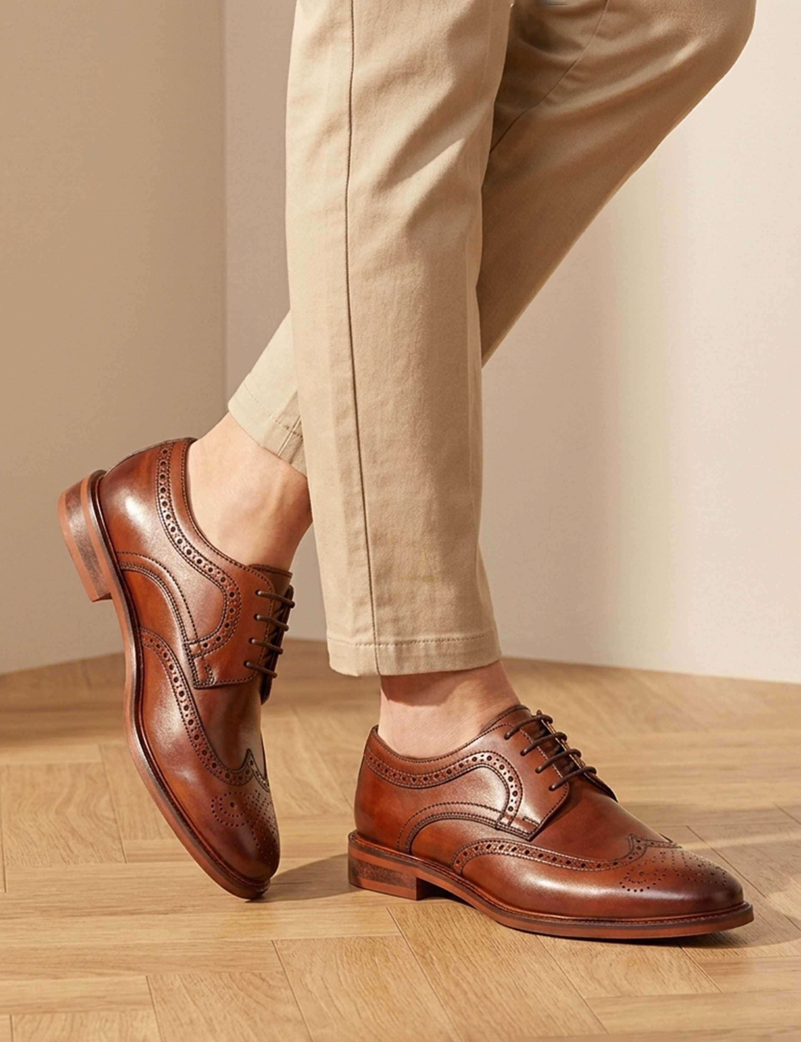 Wide Fit Leather Brogues