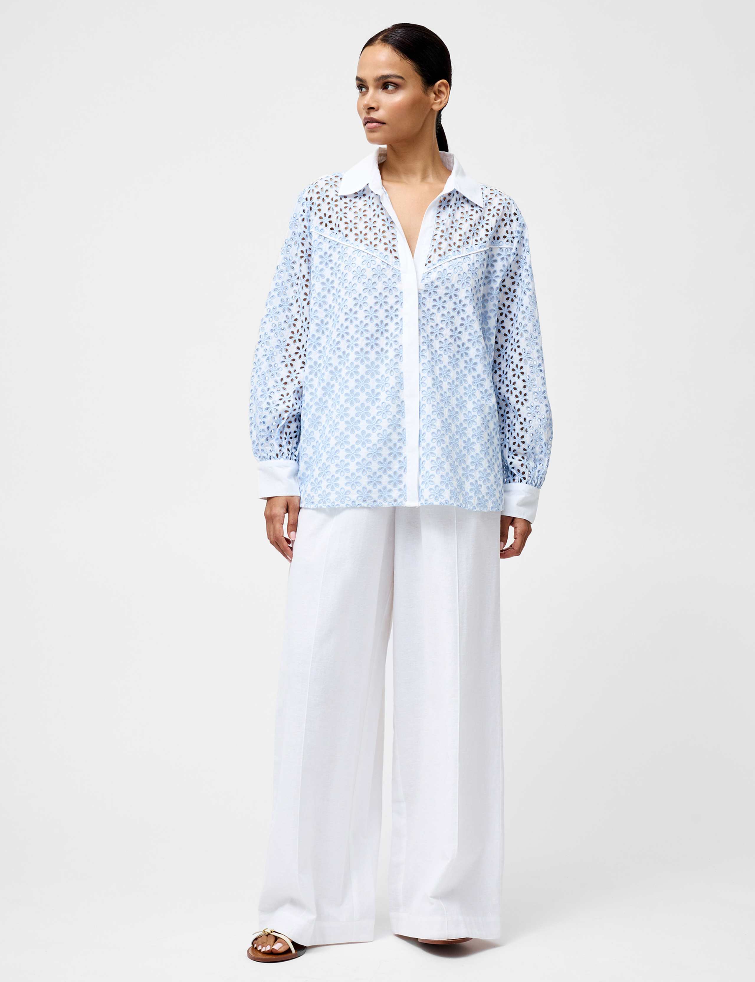 Pure Cotton Embroidered Shirt