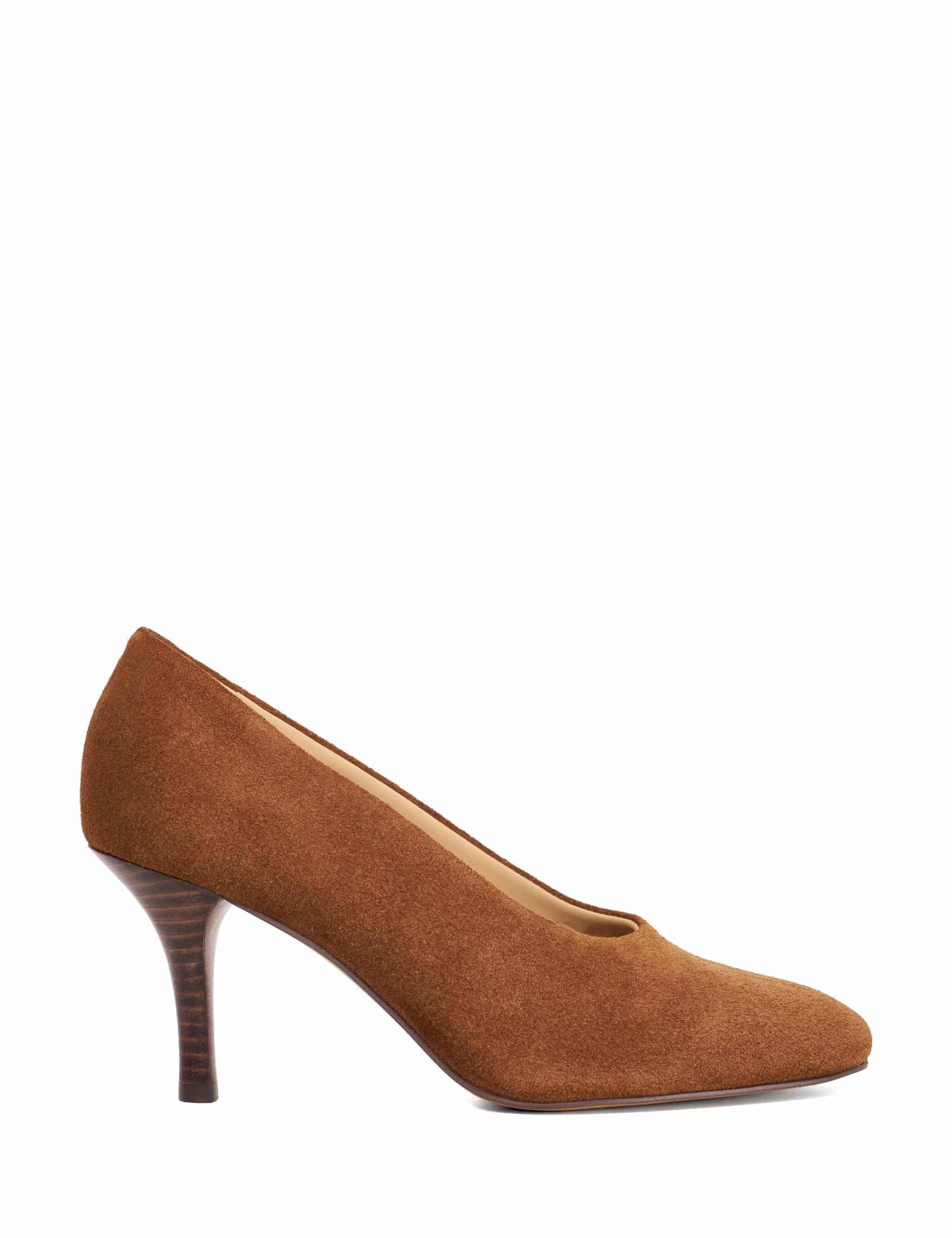 Suede Round Toe Court Shoes