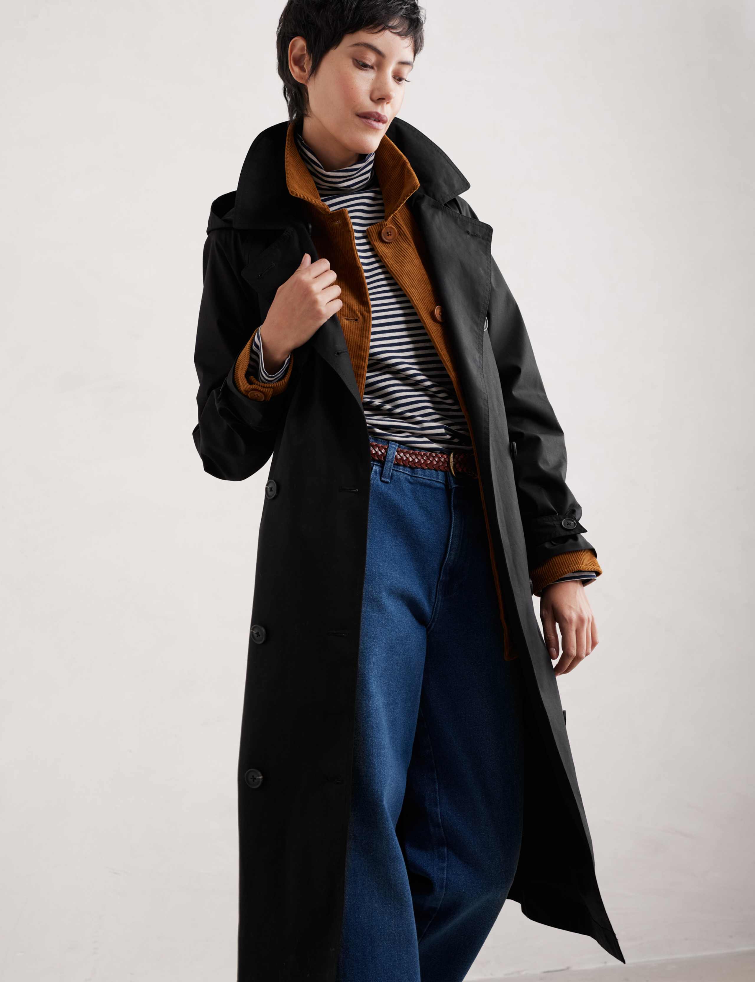Pure Cotton Belted Double Breasted Trench Coat