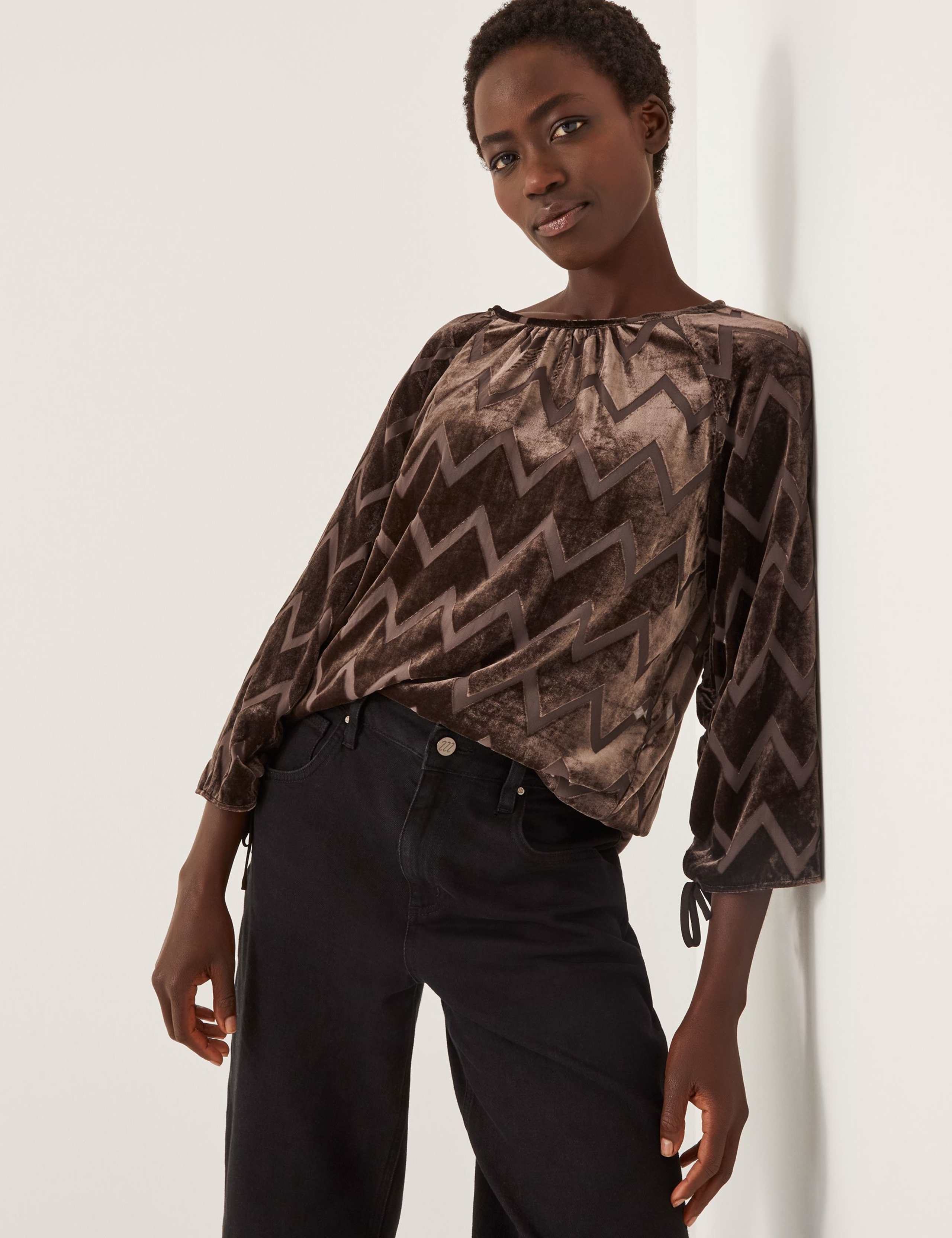 Velvet Geometric Blouse