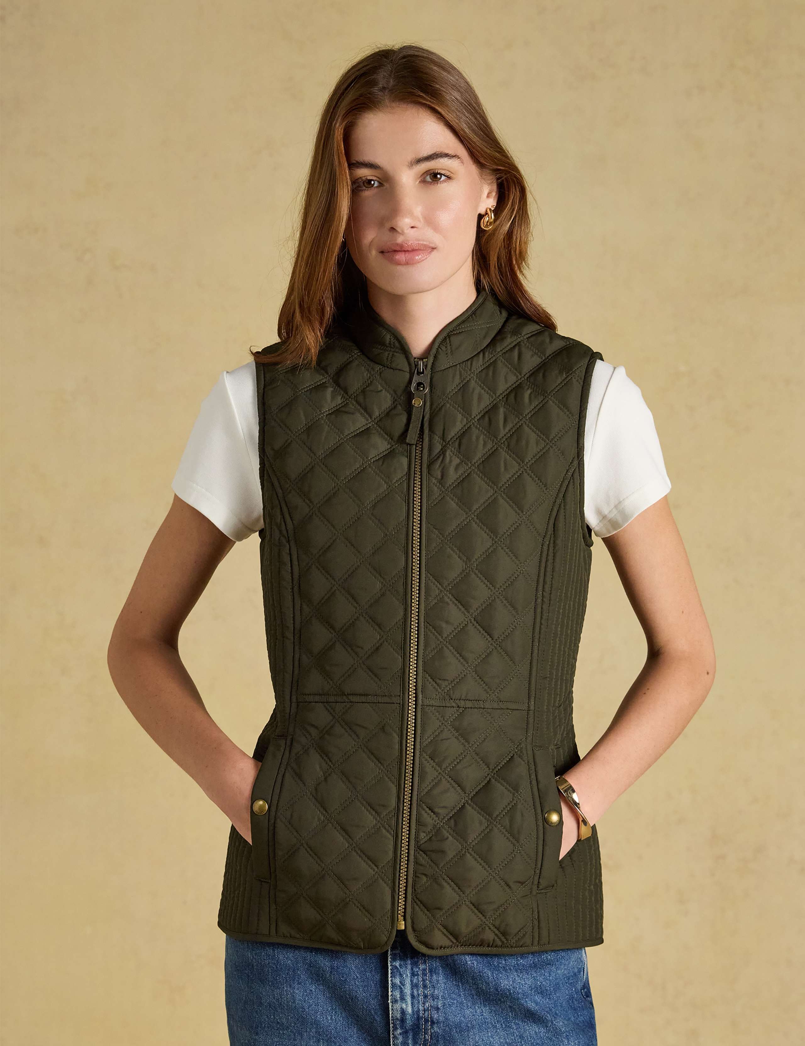 Showerproof Quilted Zip Through Gilet