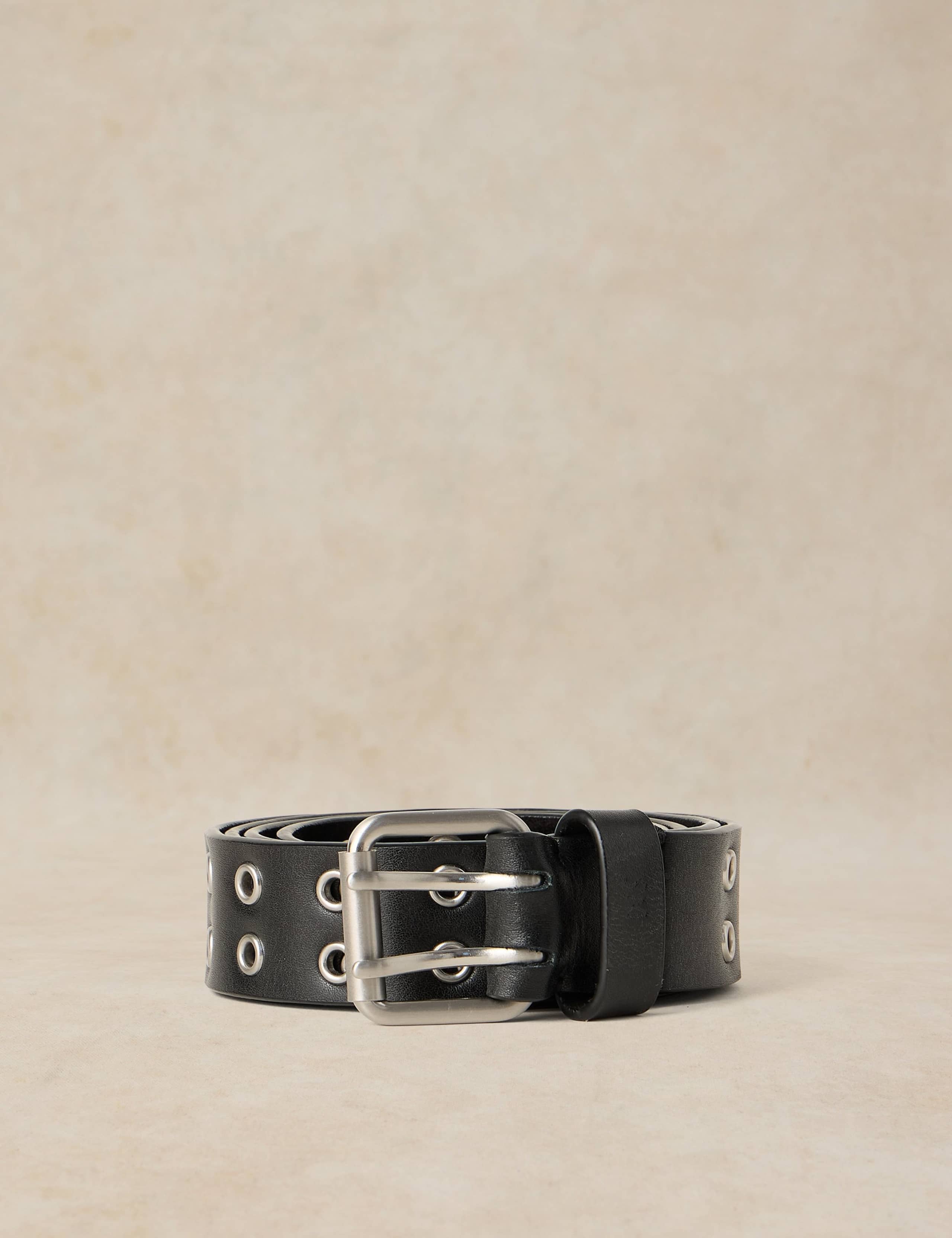 Multi Eyelet Leather Belt