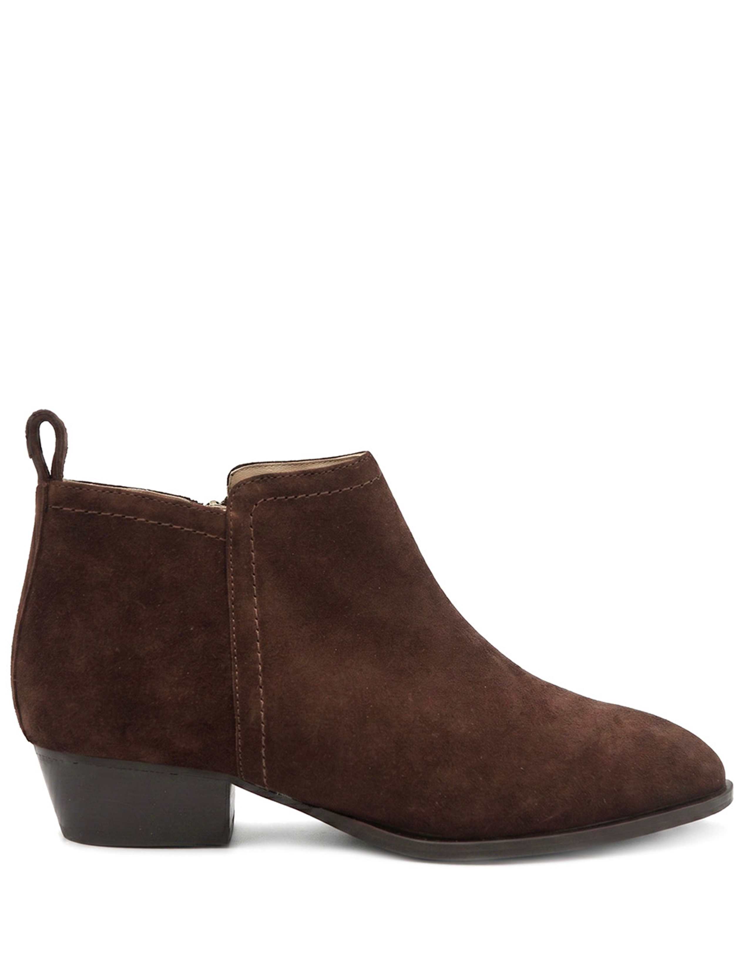 Leather Block Heel Ankle Boots