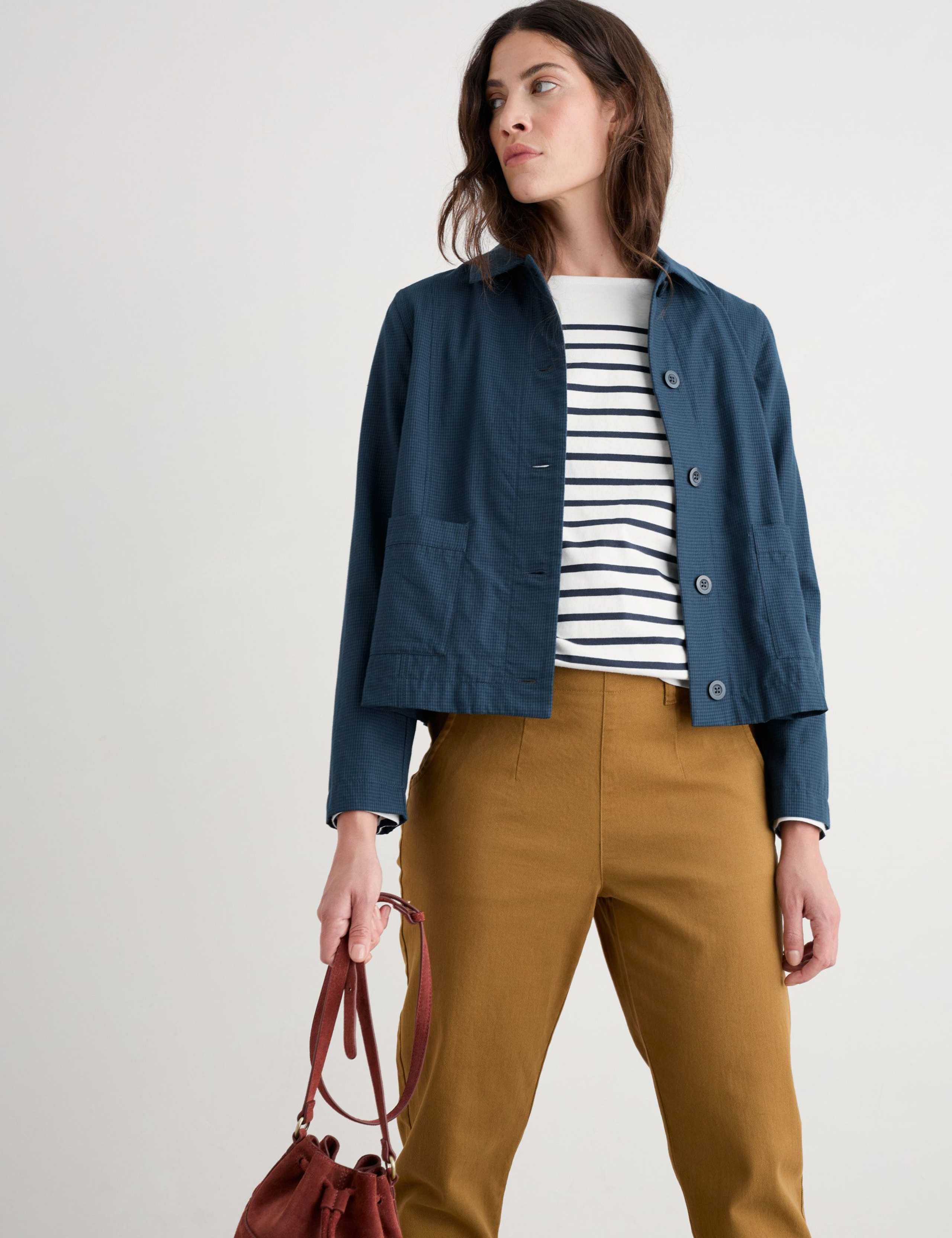 Pure Cotton Checked Utility Jacket