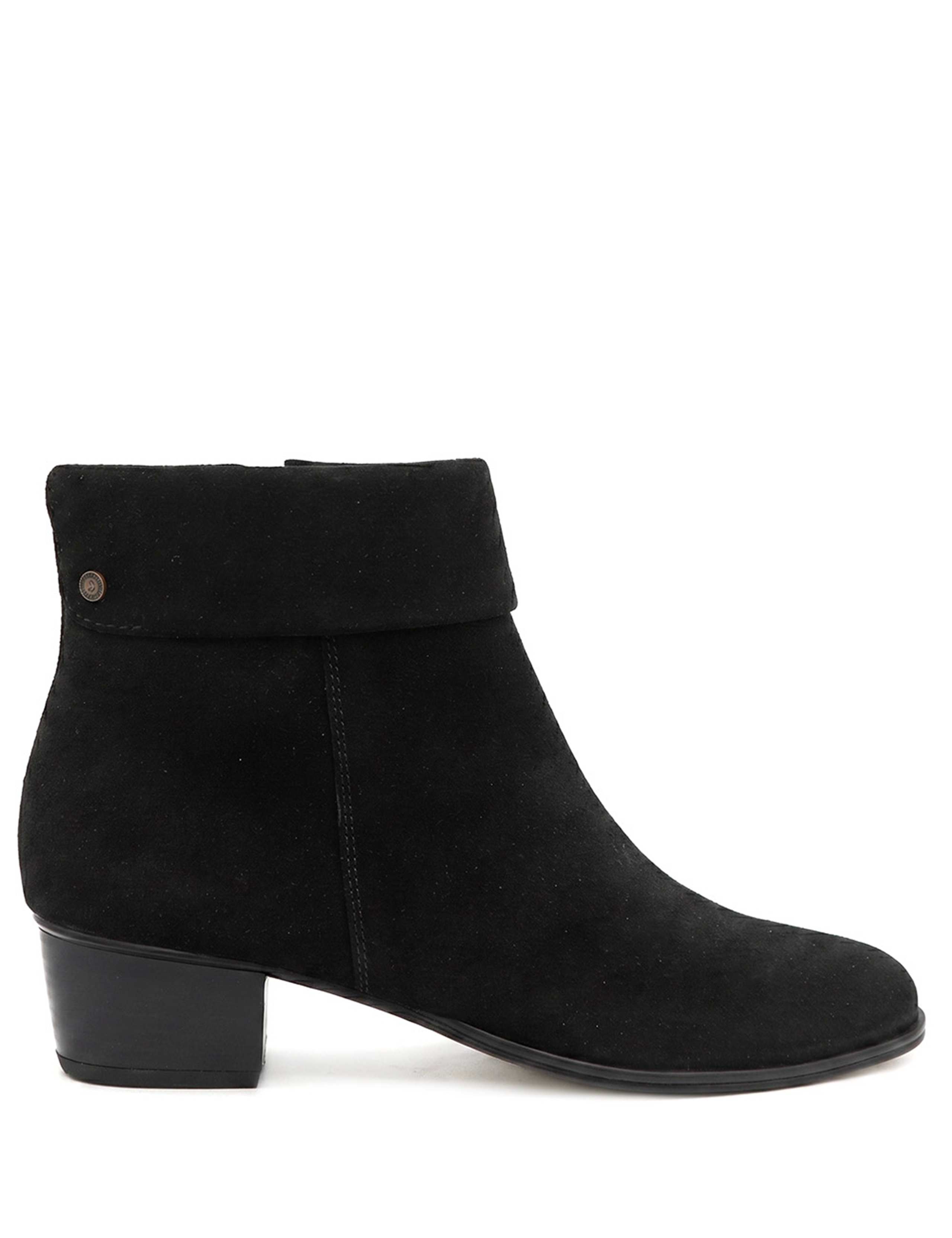 Leather Block Heel Ankle Boots
