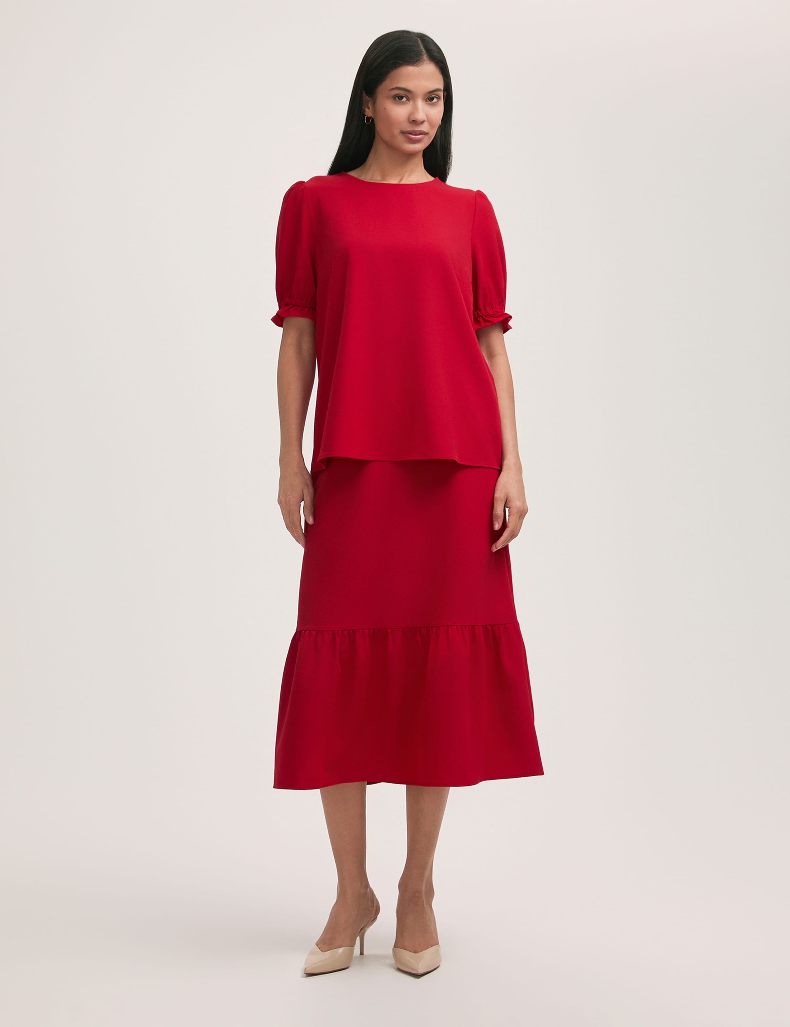 Crepe Puff Sleeve Top