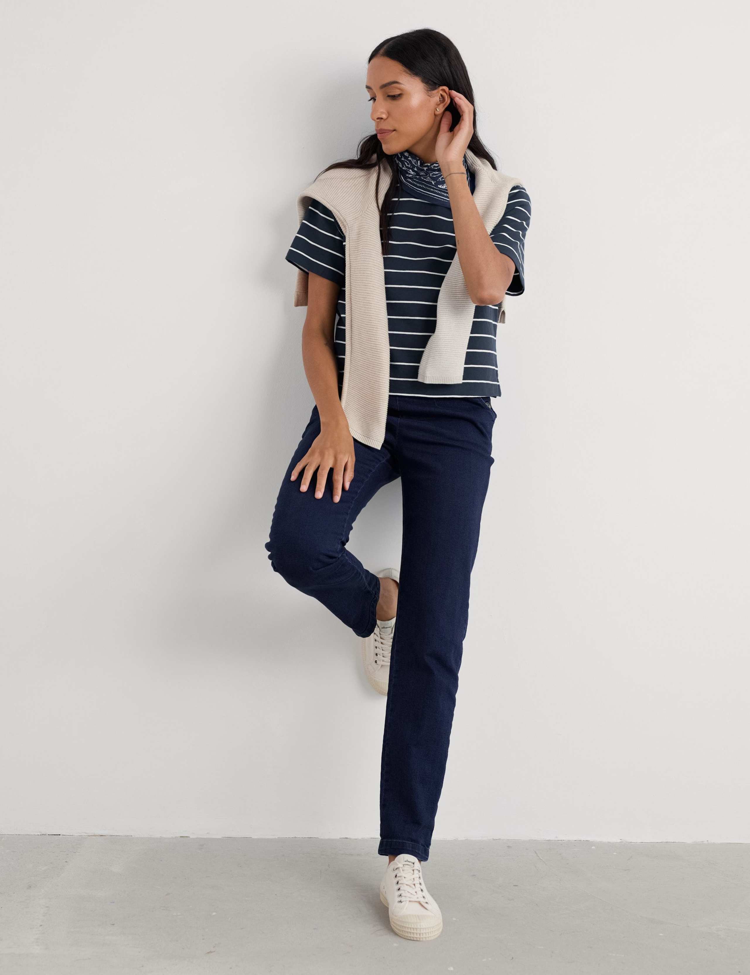 Pure Cotton Jersey Striped T-Shirt