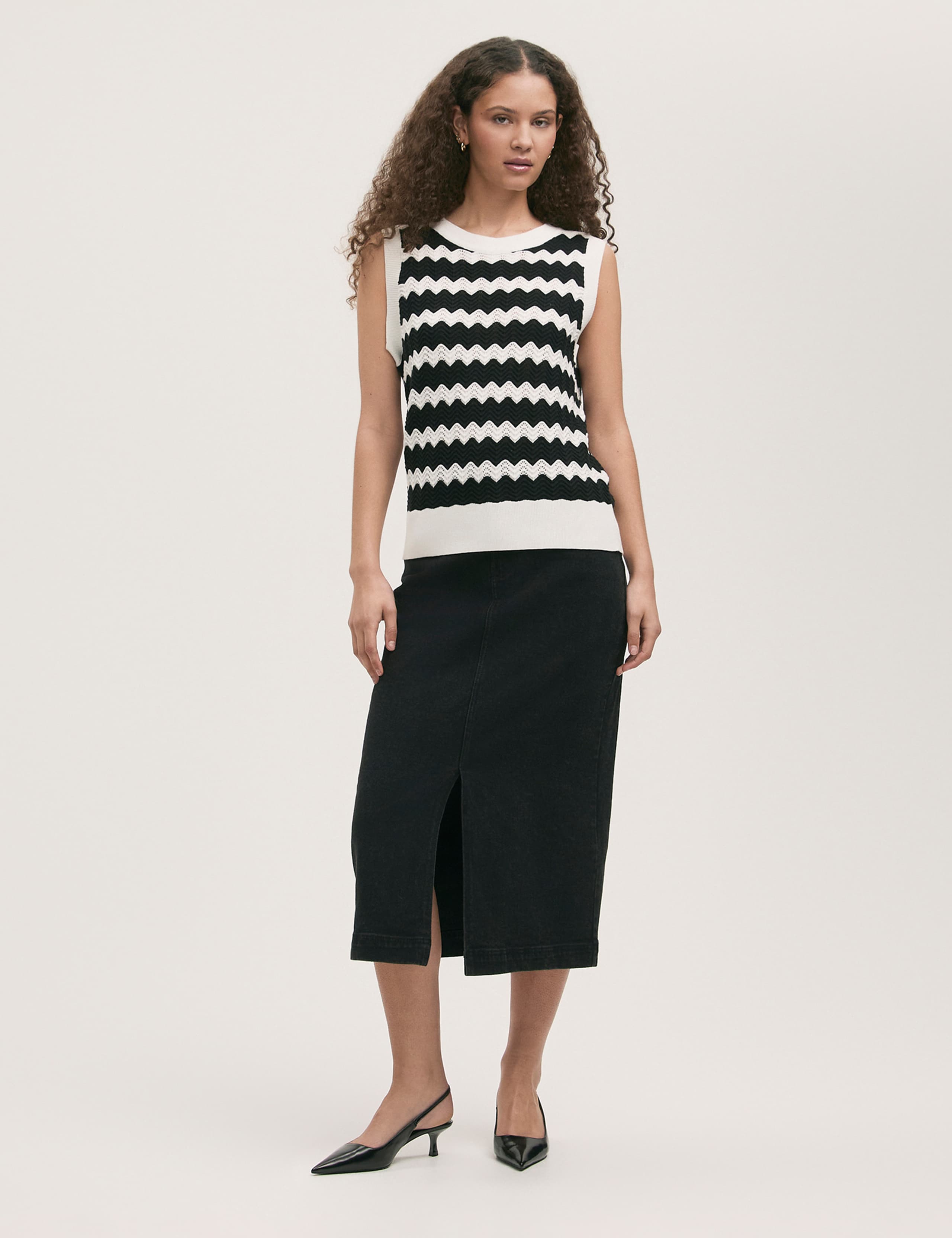 Pure Cotton Striped Knitted Top