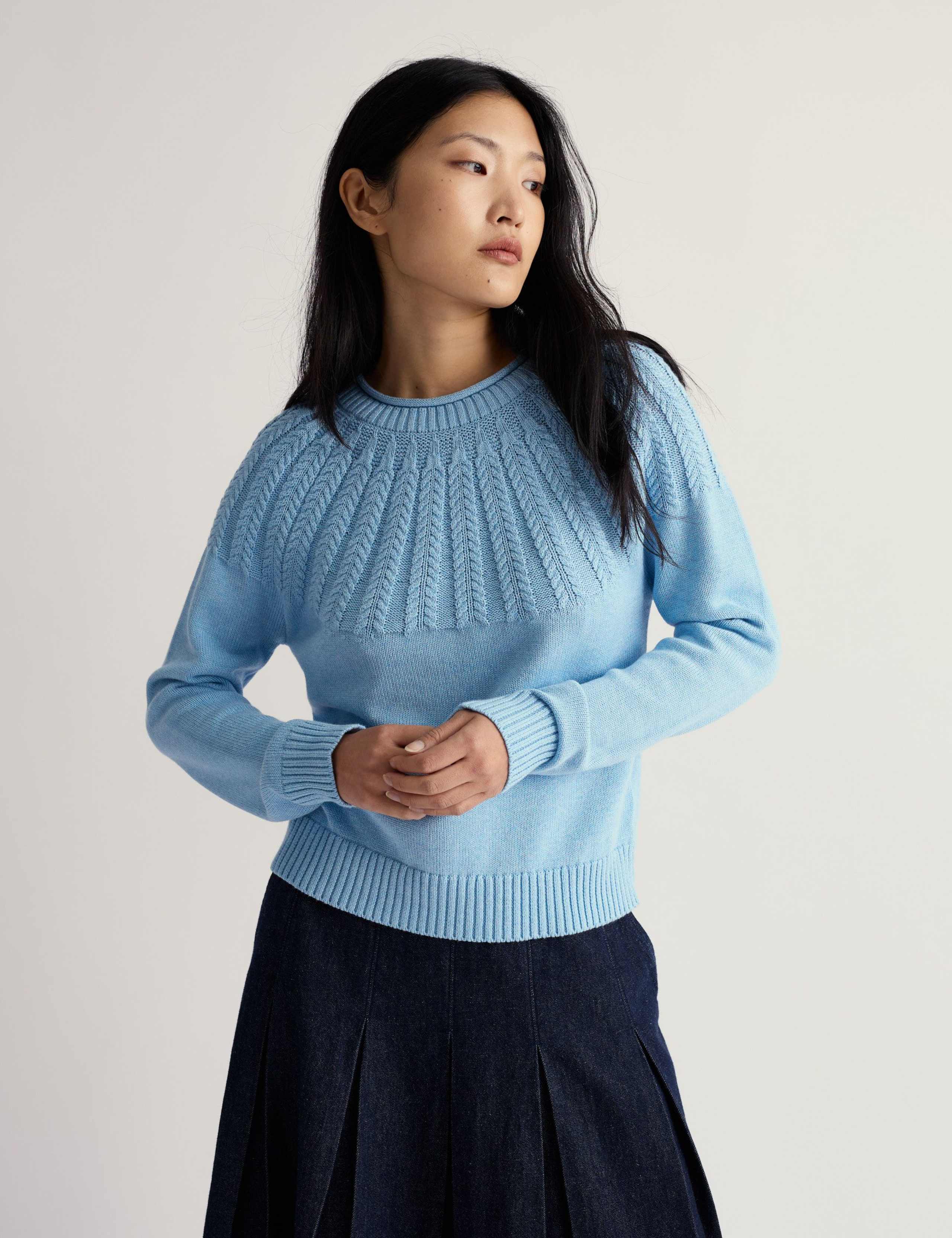 Pure Cotton Textured Relaxed Jumper