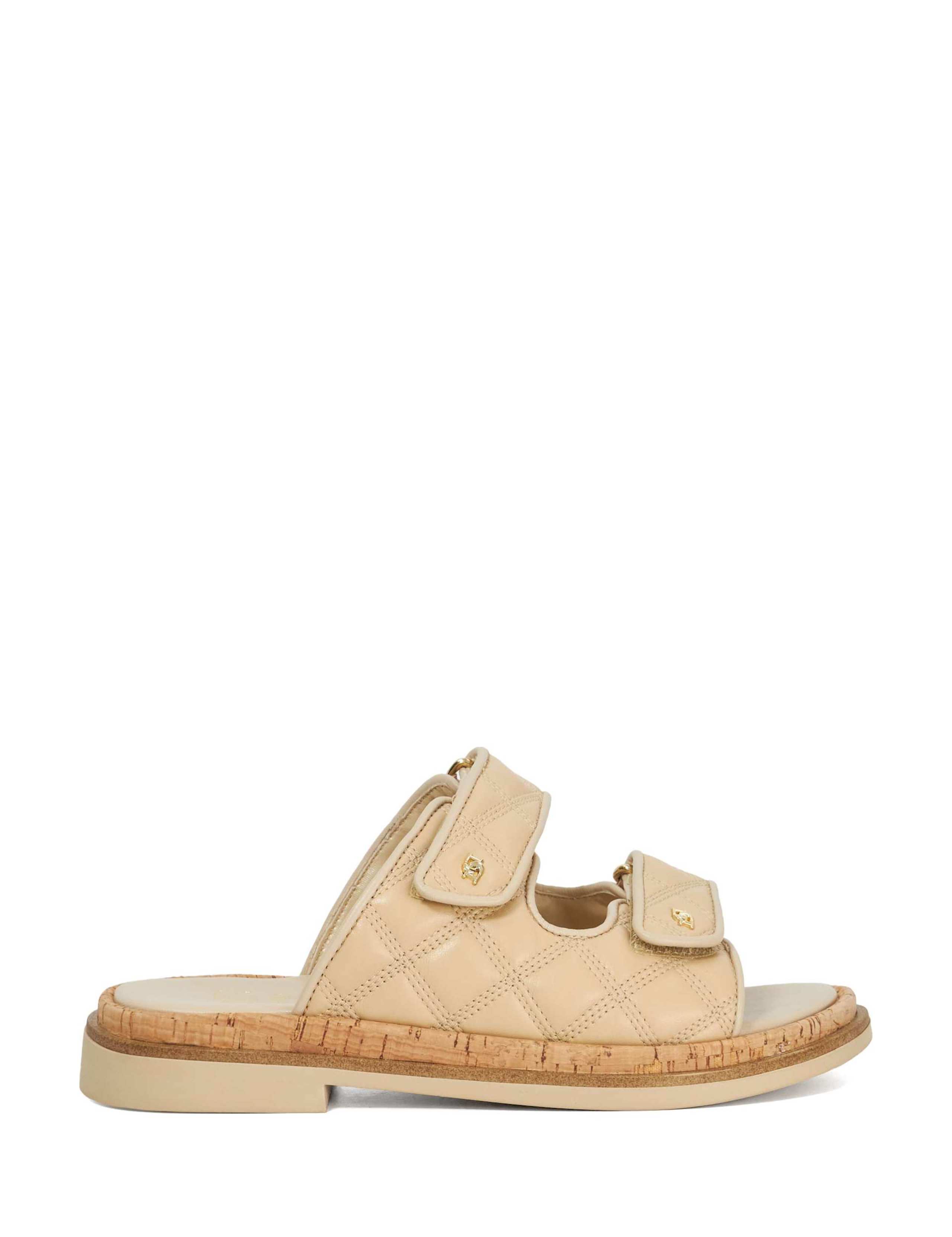 Leather Buckle Flat Sandals