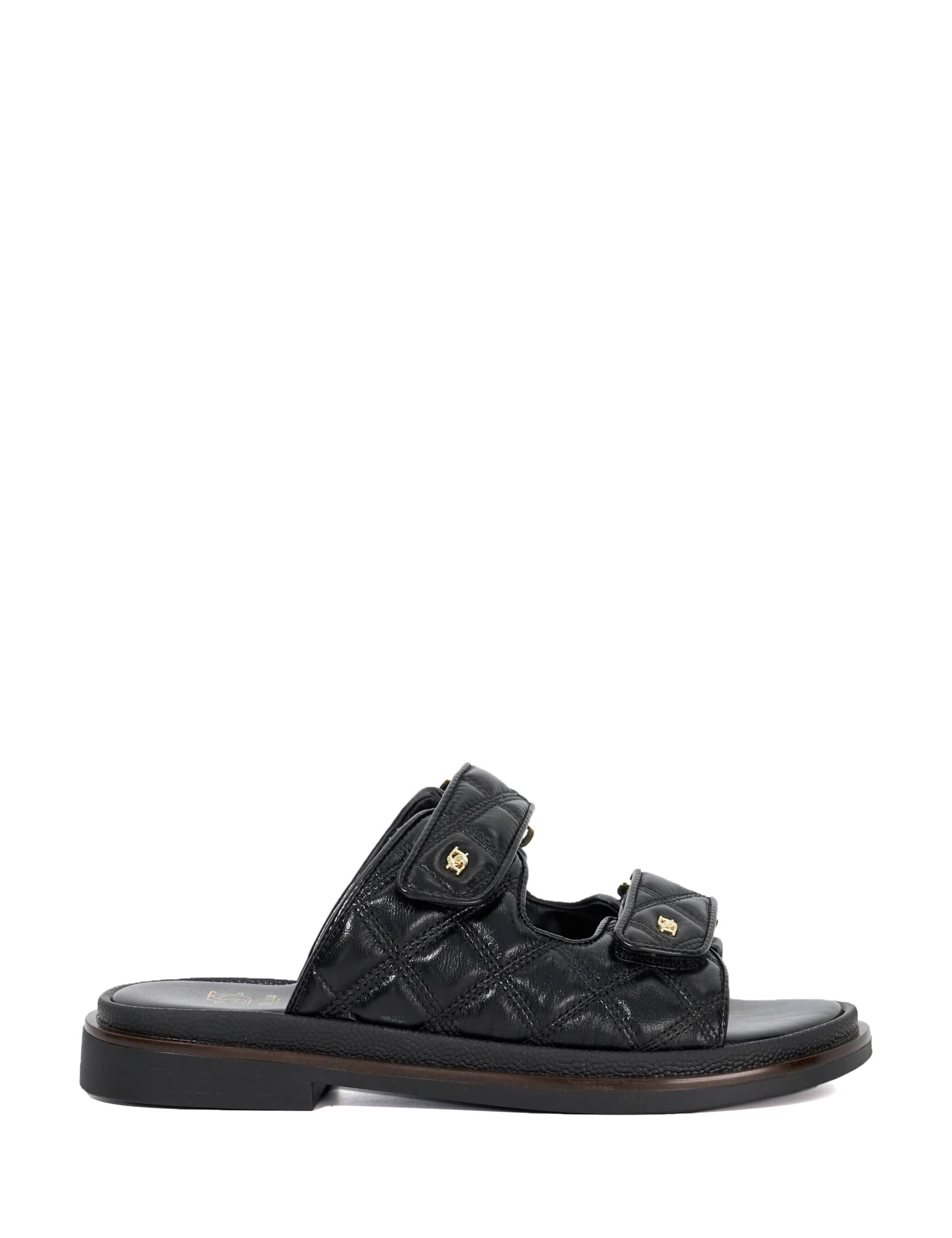 Leather Buckle Flat Sandals