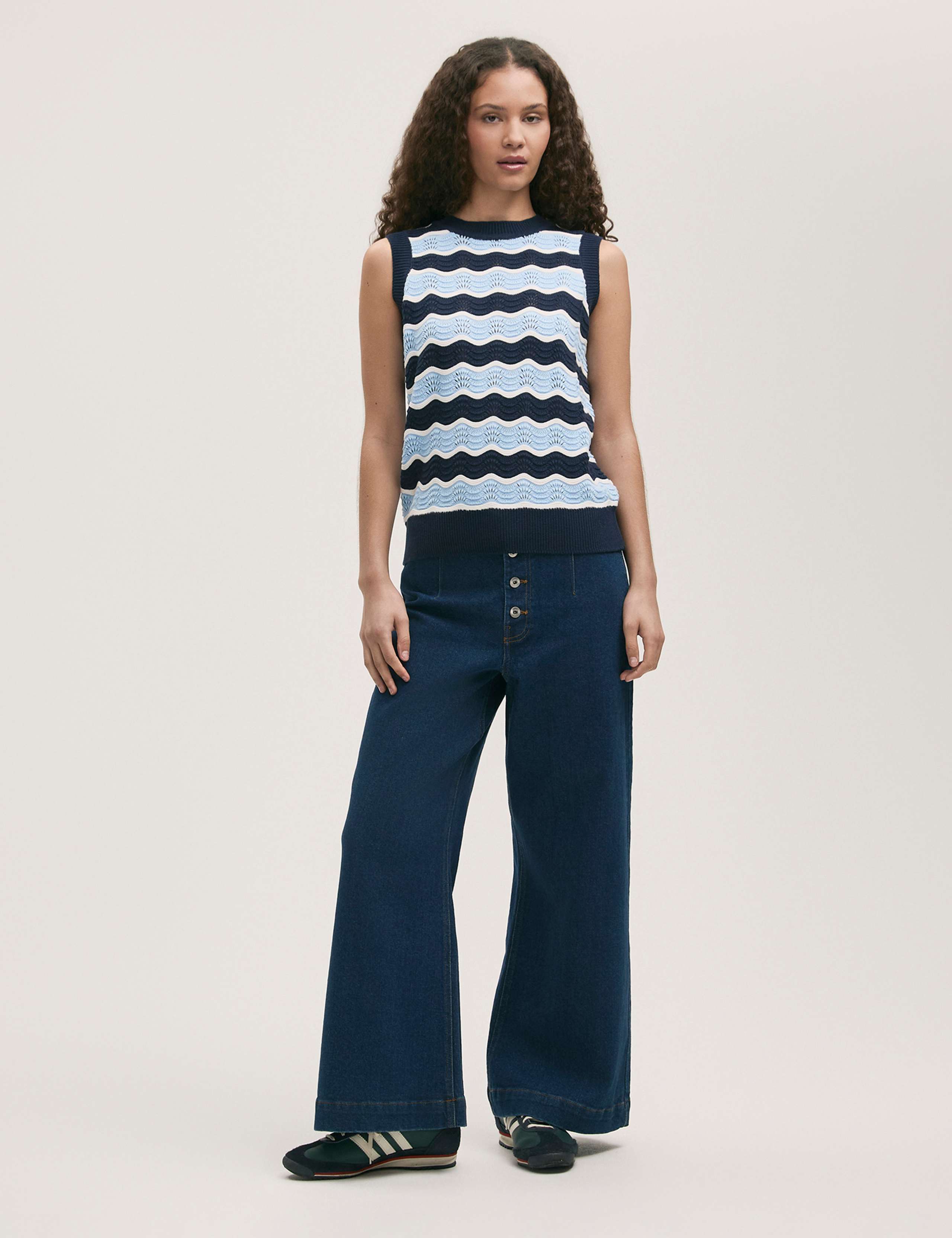 Pure Cotton Striped Knitted Top