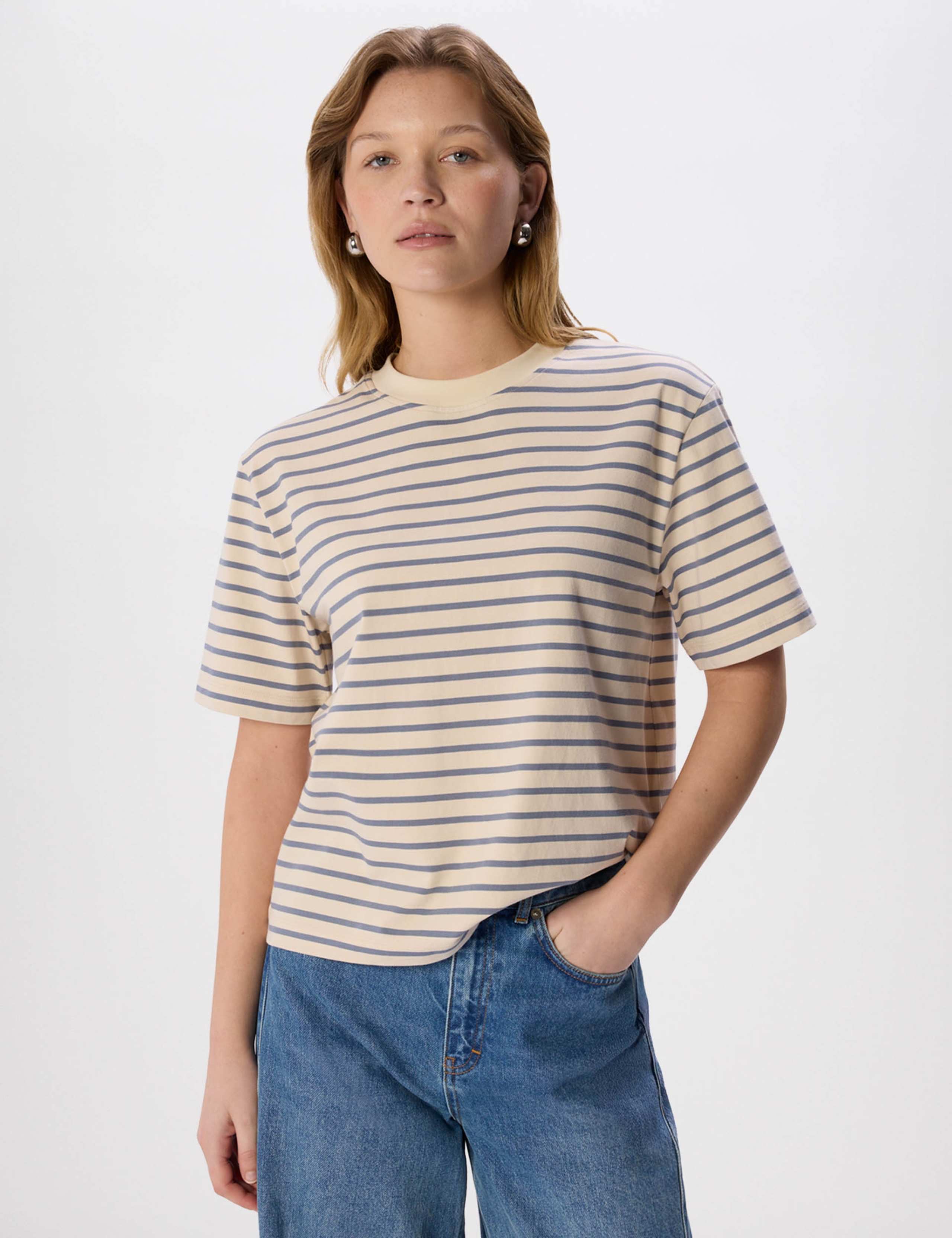 Pure Cotton Striped T-Shirt