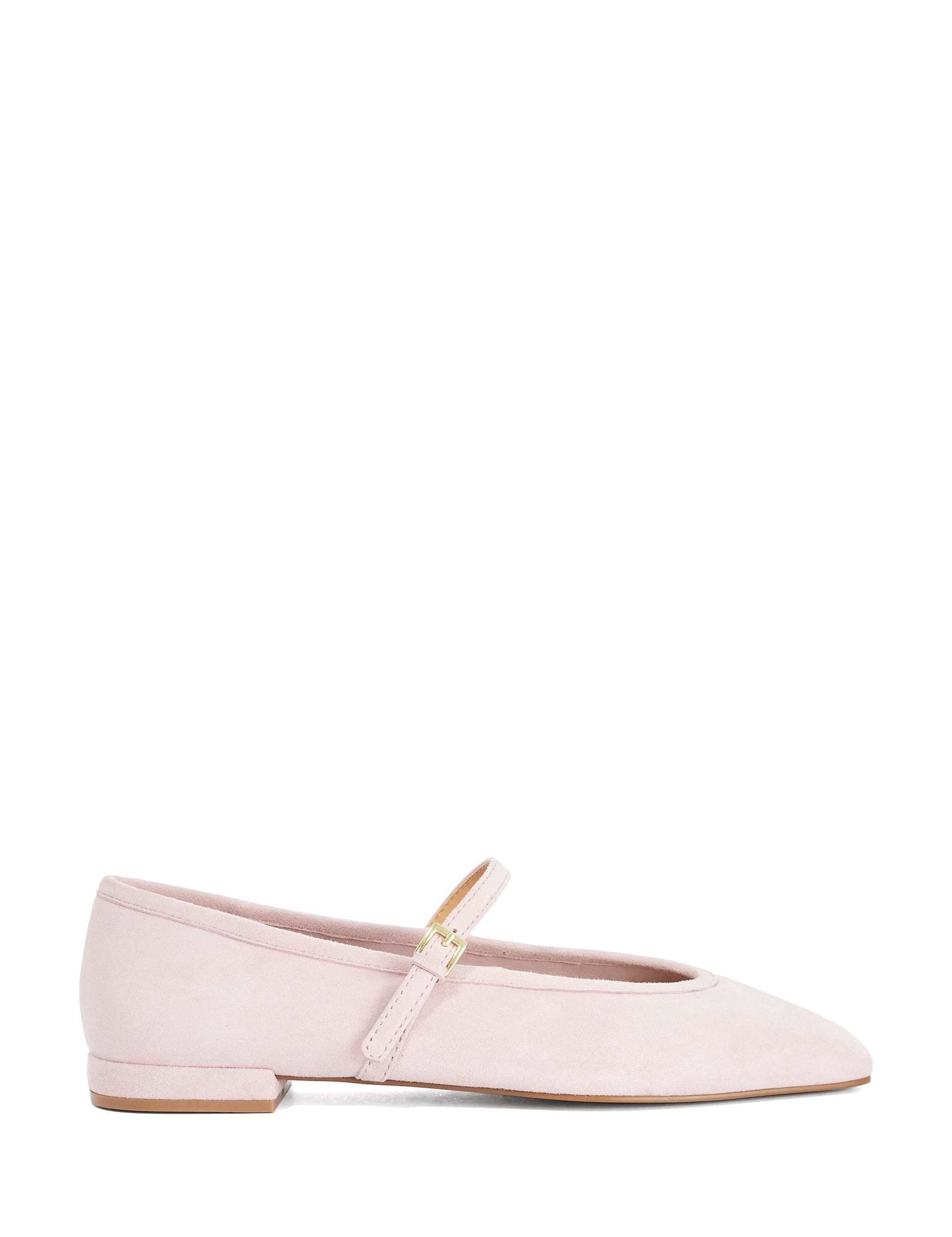 Suede Square Toe Mary Jane Ballet Pumps
