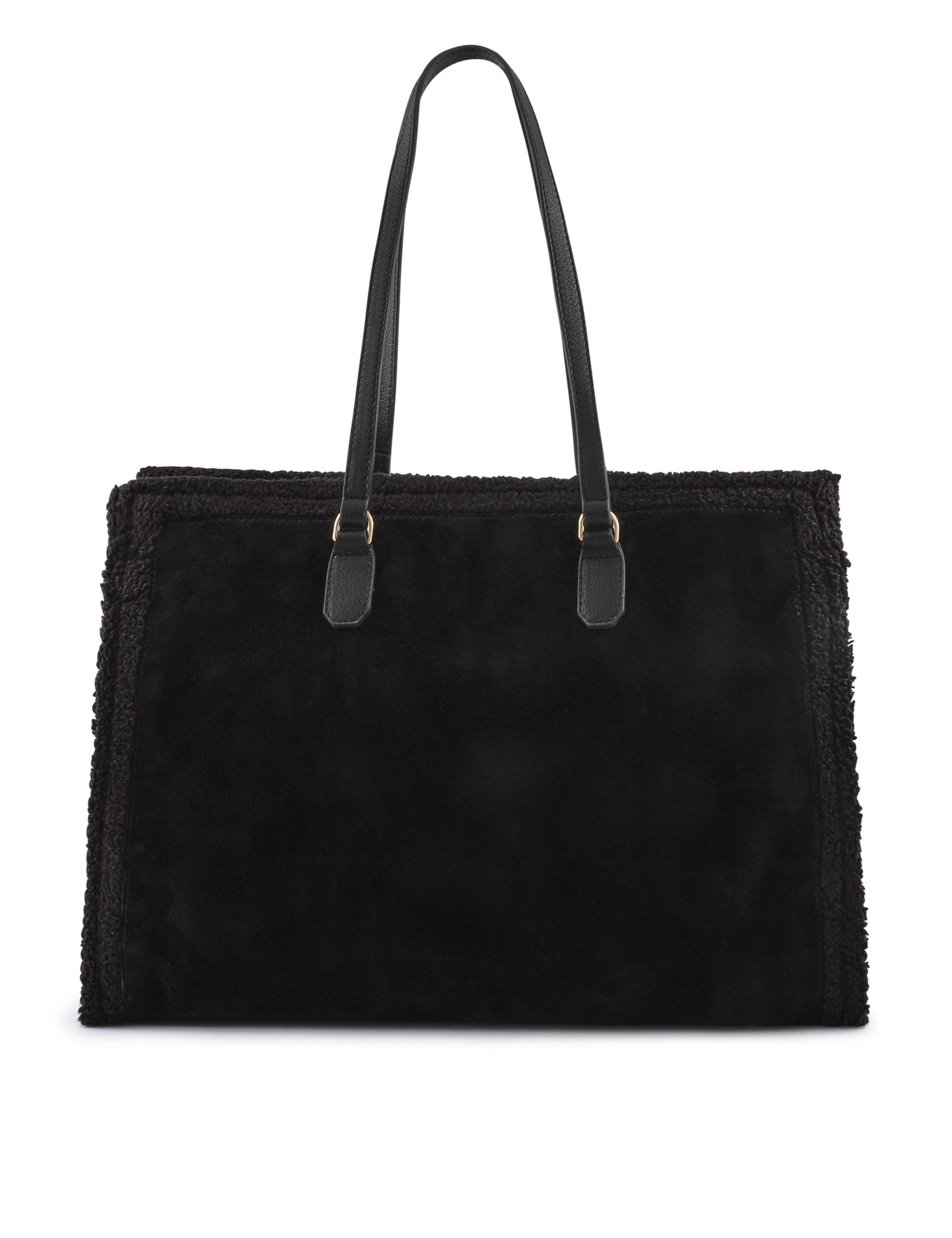 Leather Fur Trim Shoulder Bag