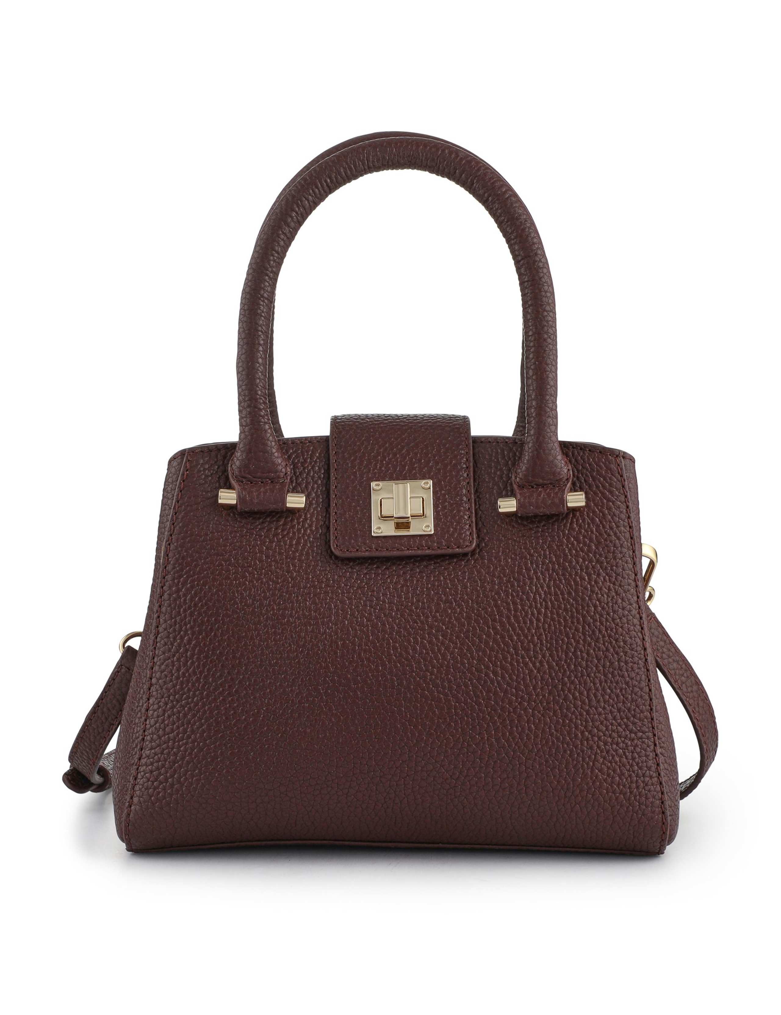 Leather Top Handle Grab Bag
