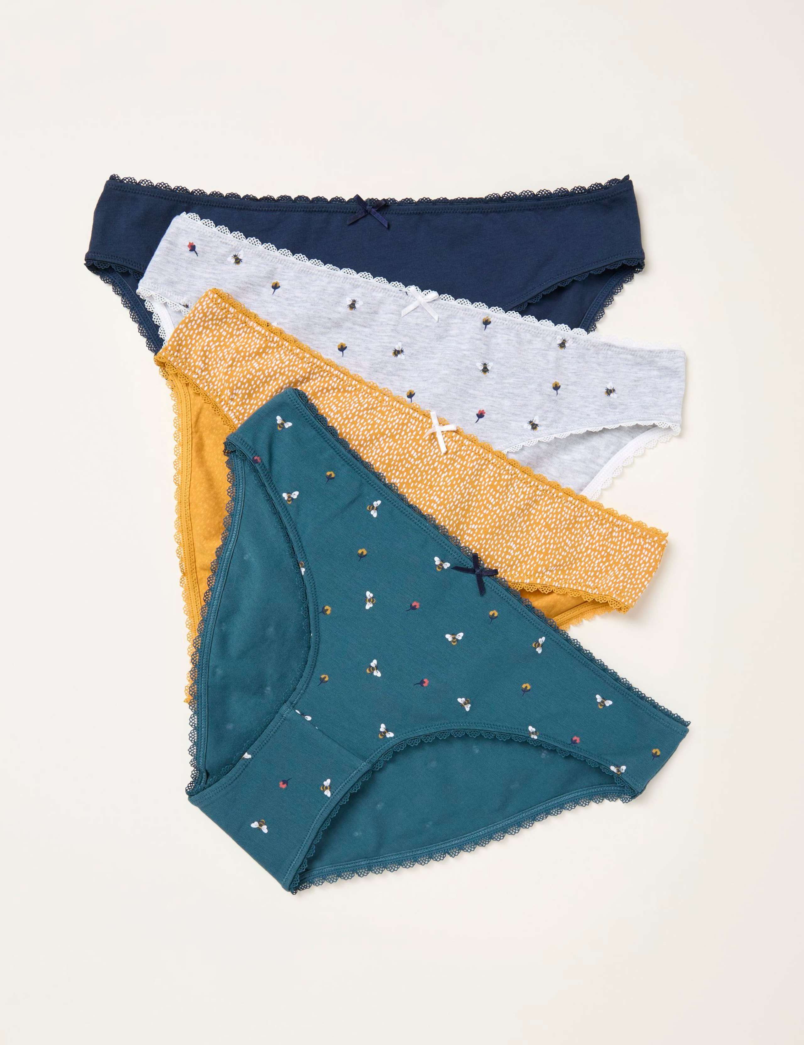 4pk Cotton Rich Bee Knickers